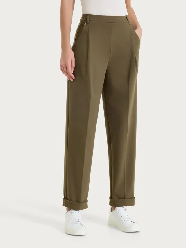 Ragno Compact Light pantalone carota Dark Olive tapered