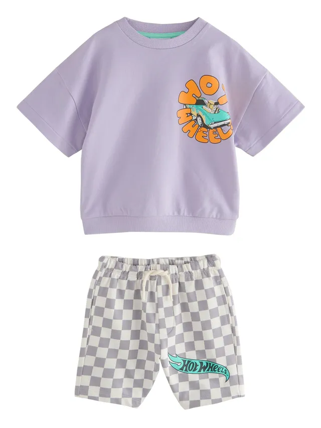 Next Hot Wheels completo t-shirt e shorts 104-110 a quadri