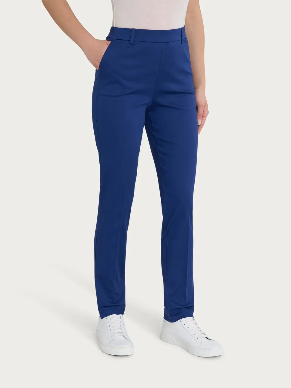 Ragno Satin Power chino Blueberry tasche cotone stretch