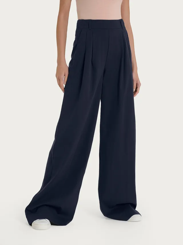 Ragno Super Natural Pantalone Palazzo Bleu con Tasche