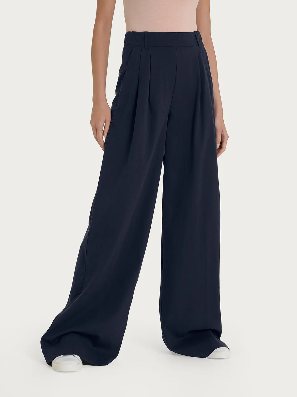 Ragno Super Natural Pantalone Palazzo Bleu con Tasche