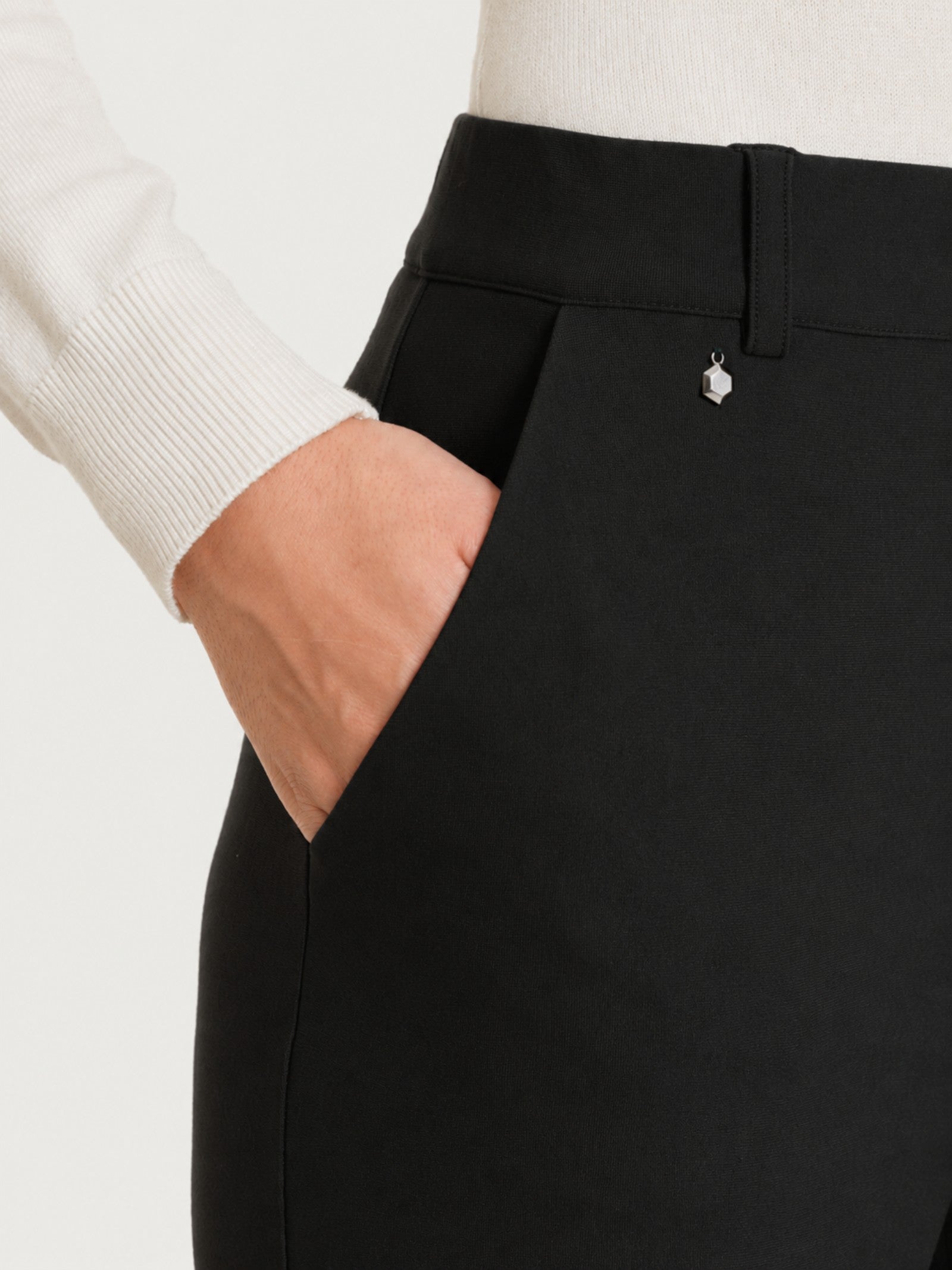 Ragno Compact pantalone flare Nero elasticizzato tasche