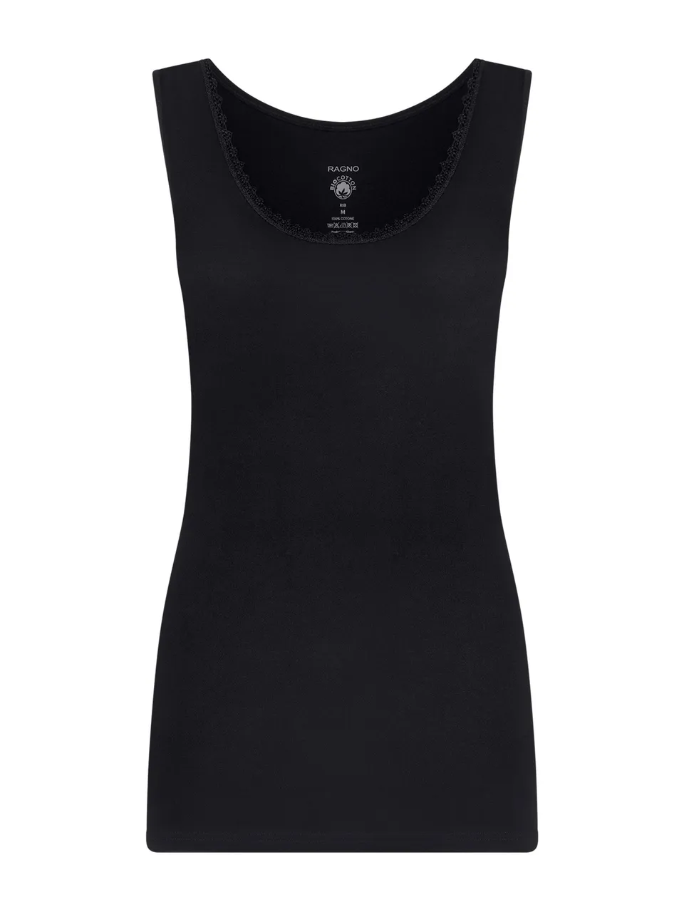 Ragno 100% Cotone Canottiera donna nero puro cotone