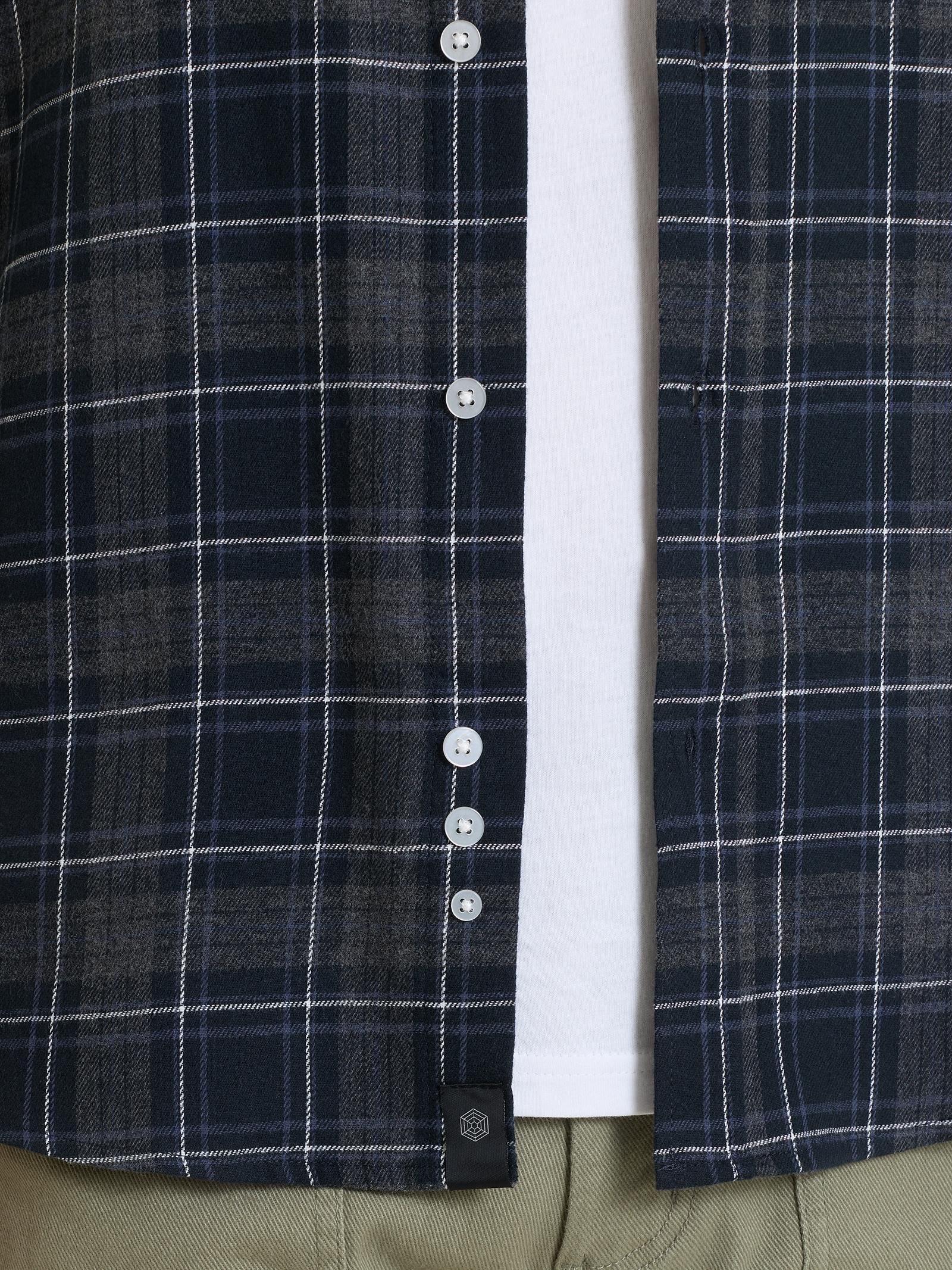 Ragno Cotton Flannel Camicia Uomo Tartan Blu Cotone