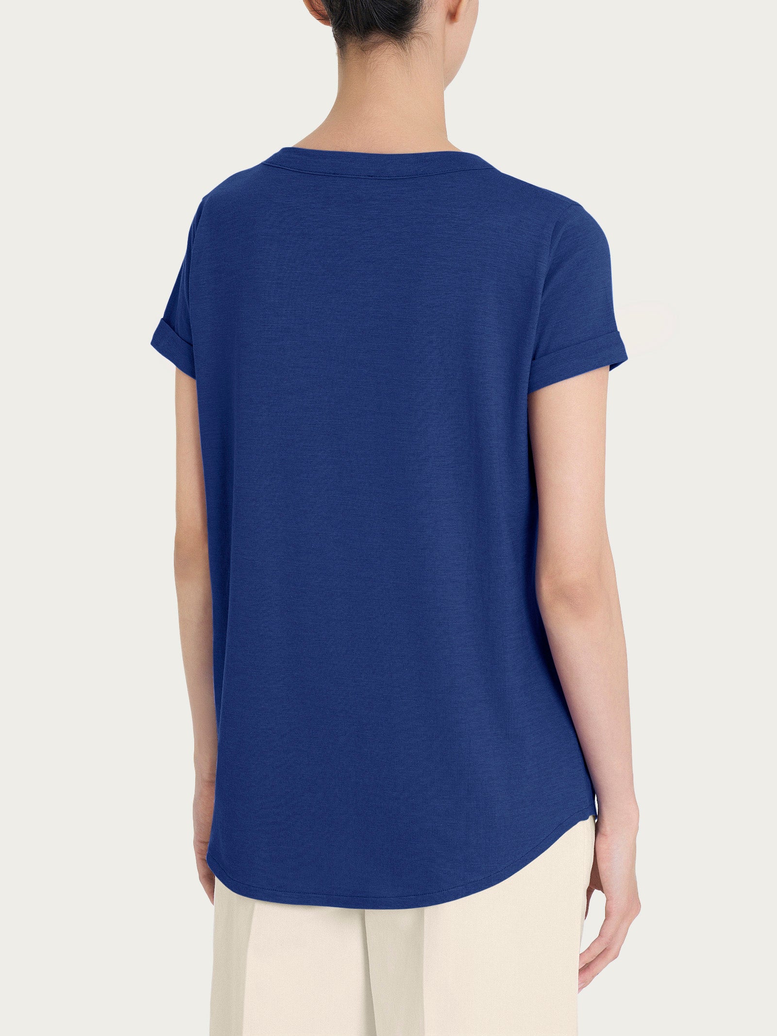 Ragno Gem maglietta scollo V cotone blueberry manica corta