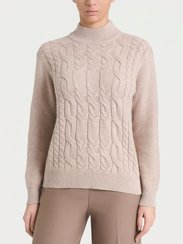 Ragno Natural Soft lupetto trecce zenzero manica lunga