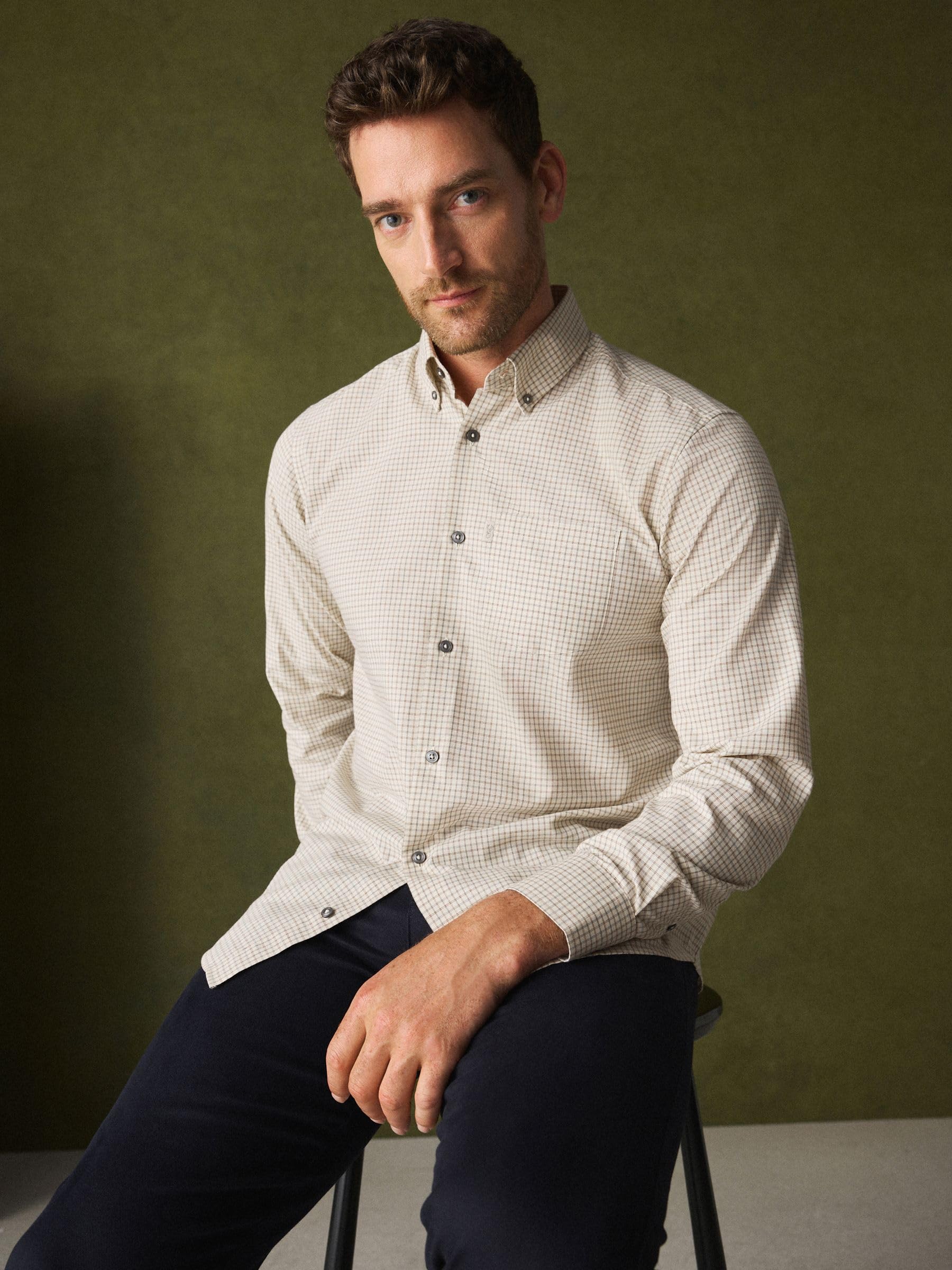 Next camicia oxford uomo manica lunga regular facile da stirare