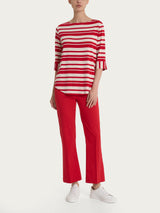 Ragno Satin Power Cropped Flare pantaloni Salsa cotone stretch