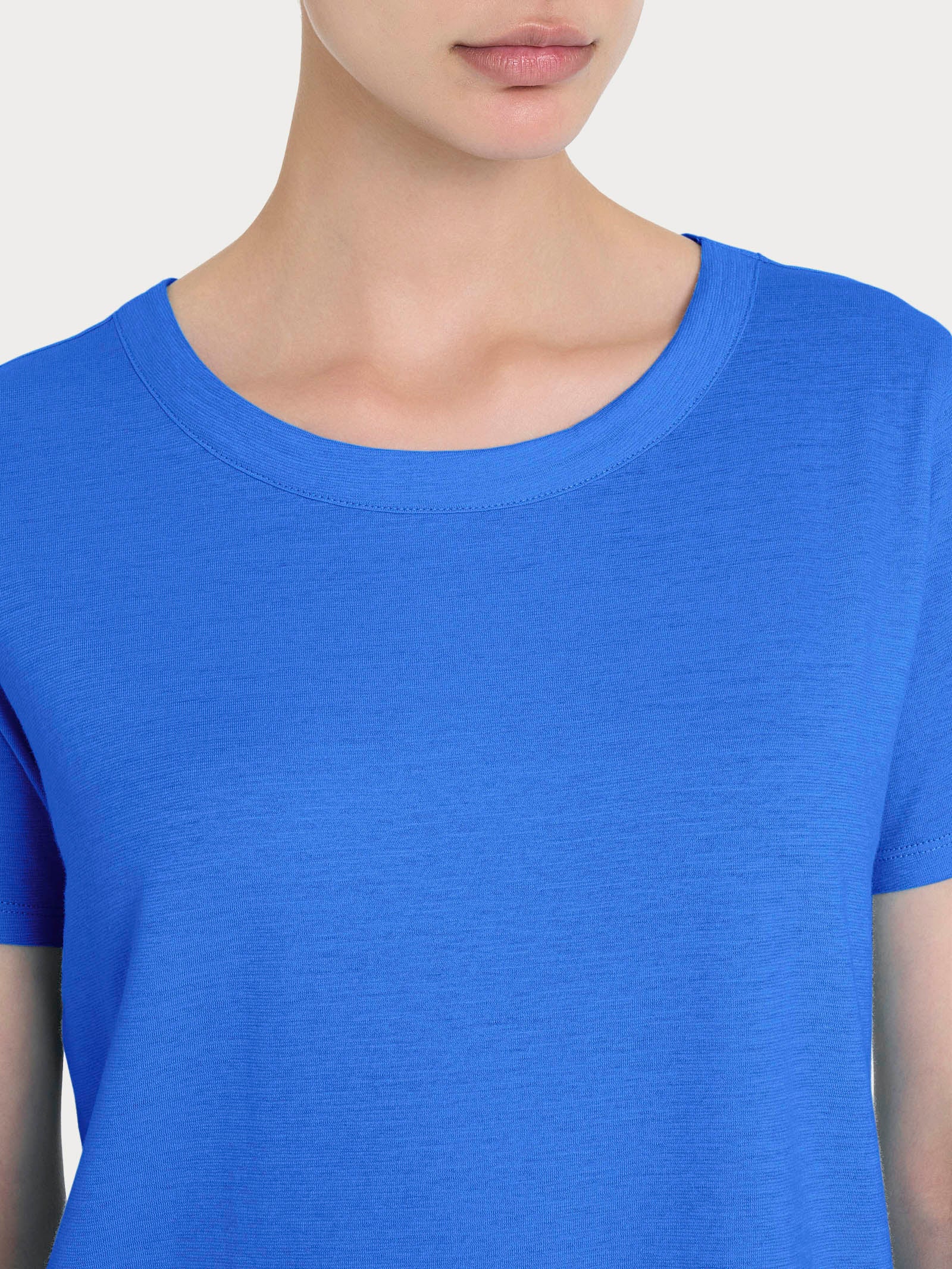 Ragno Jersey di Cotone t-shirt girocollo Dazzling Blue soft