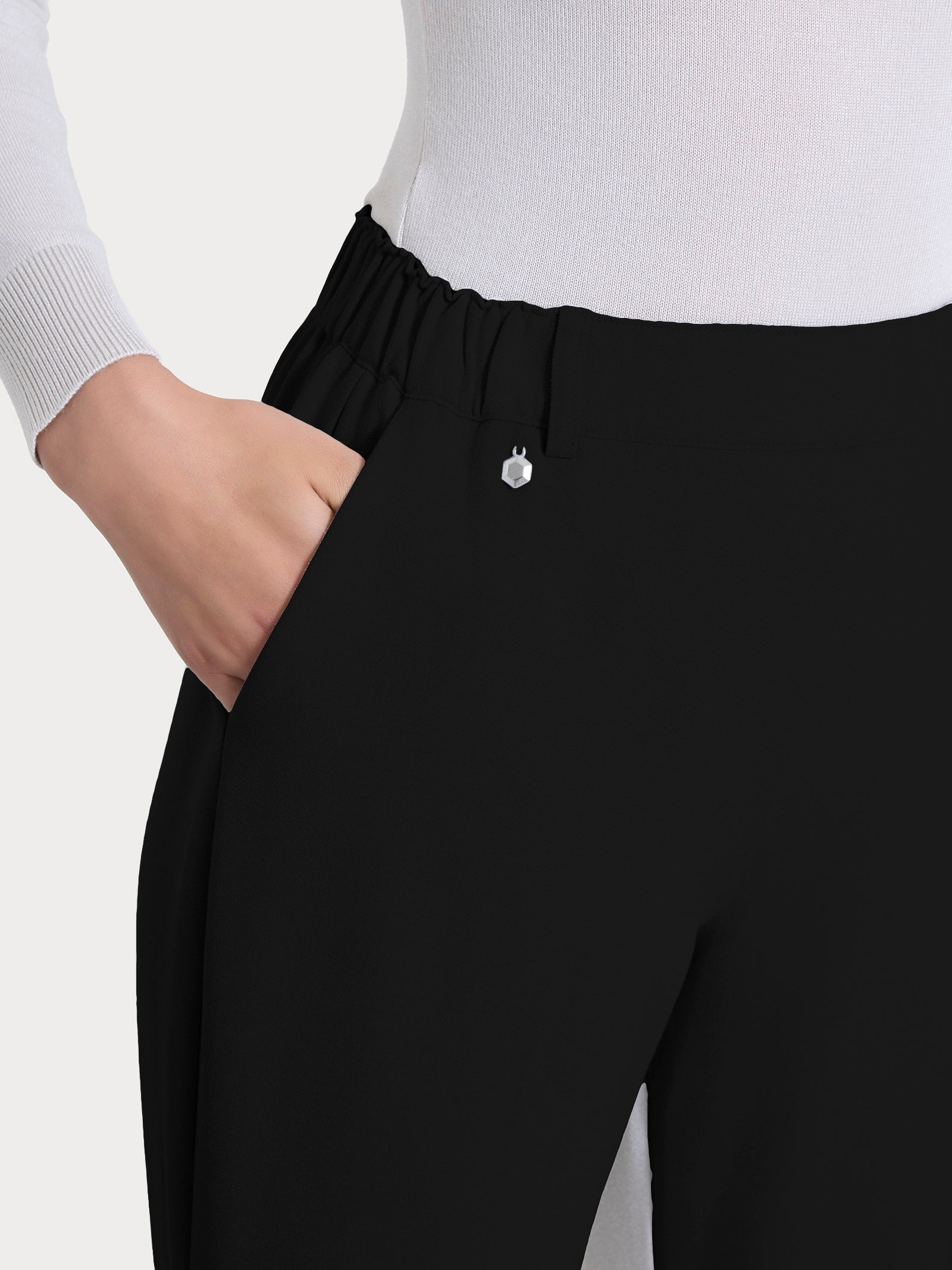 Ragno Compact Pantalone Chino Slim Nero Flannel Twill
