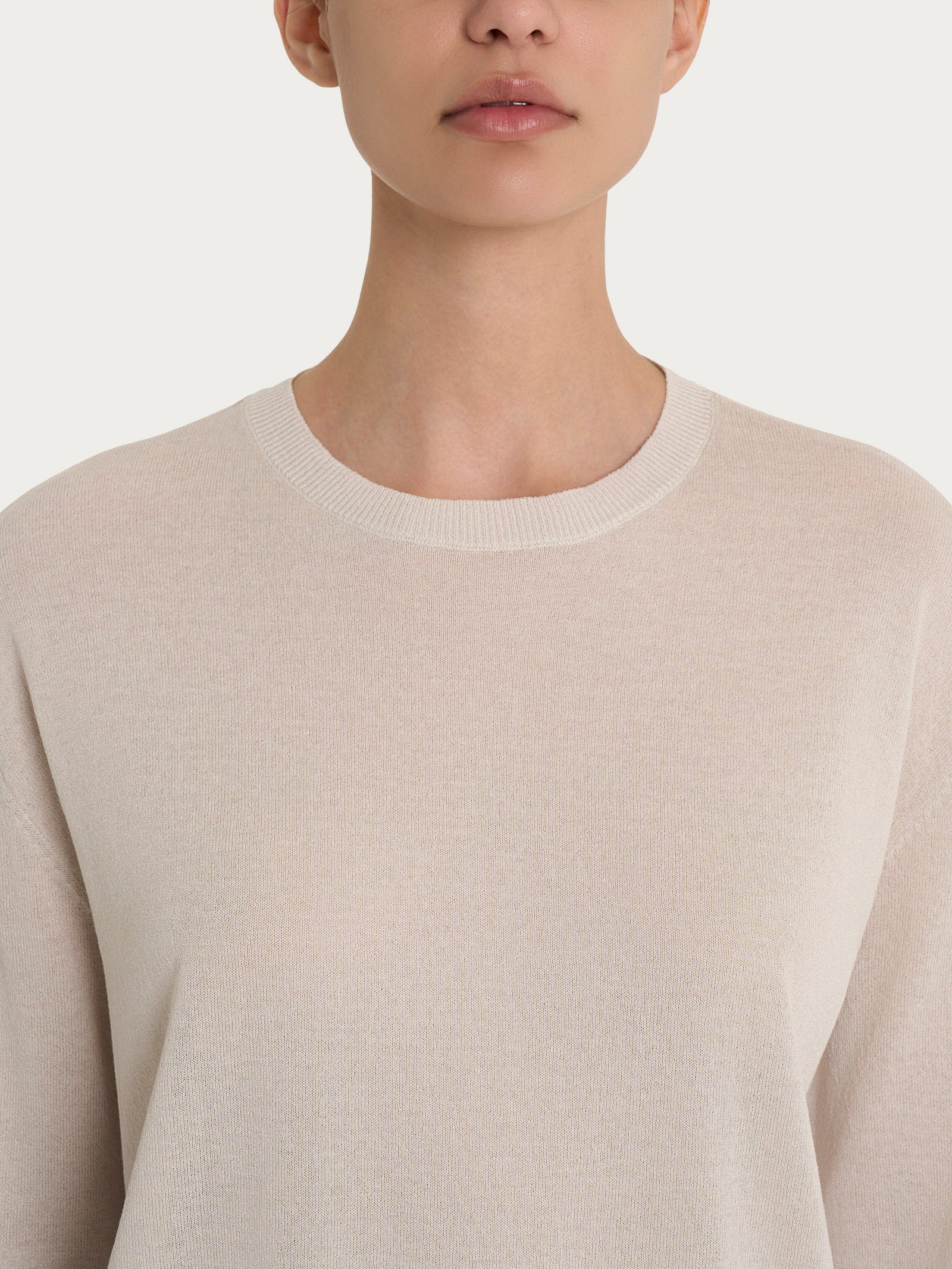 Ragno Crêpe Maglia girocollo maglia donna Champignon 3/4