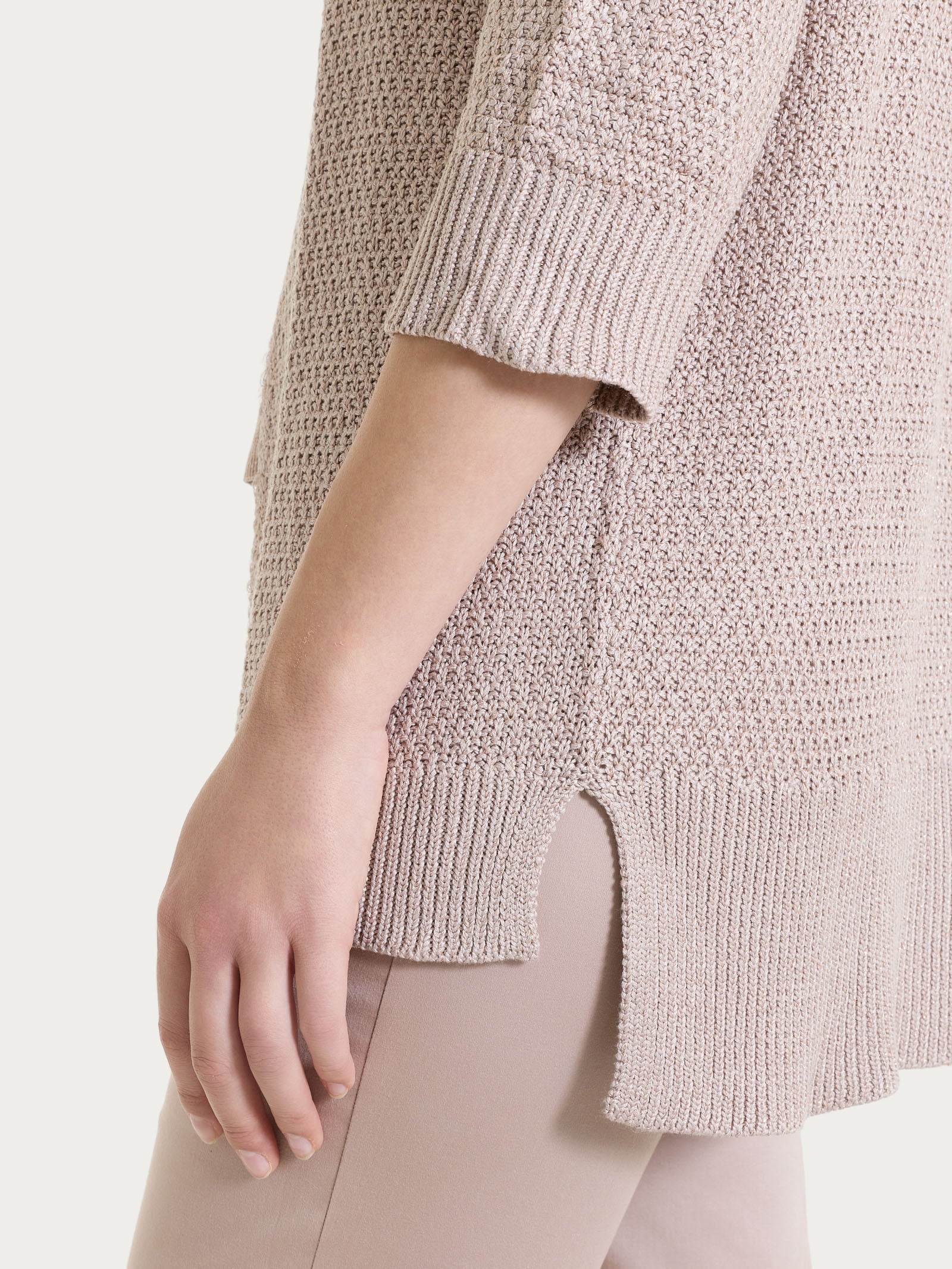 Ragno Lurex Rice Stitch Cardigan Aperto Sphinx