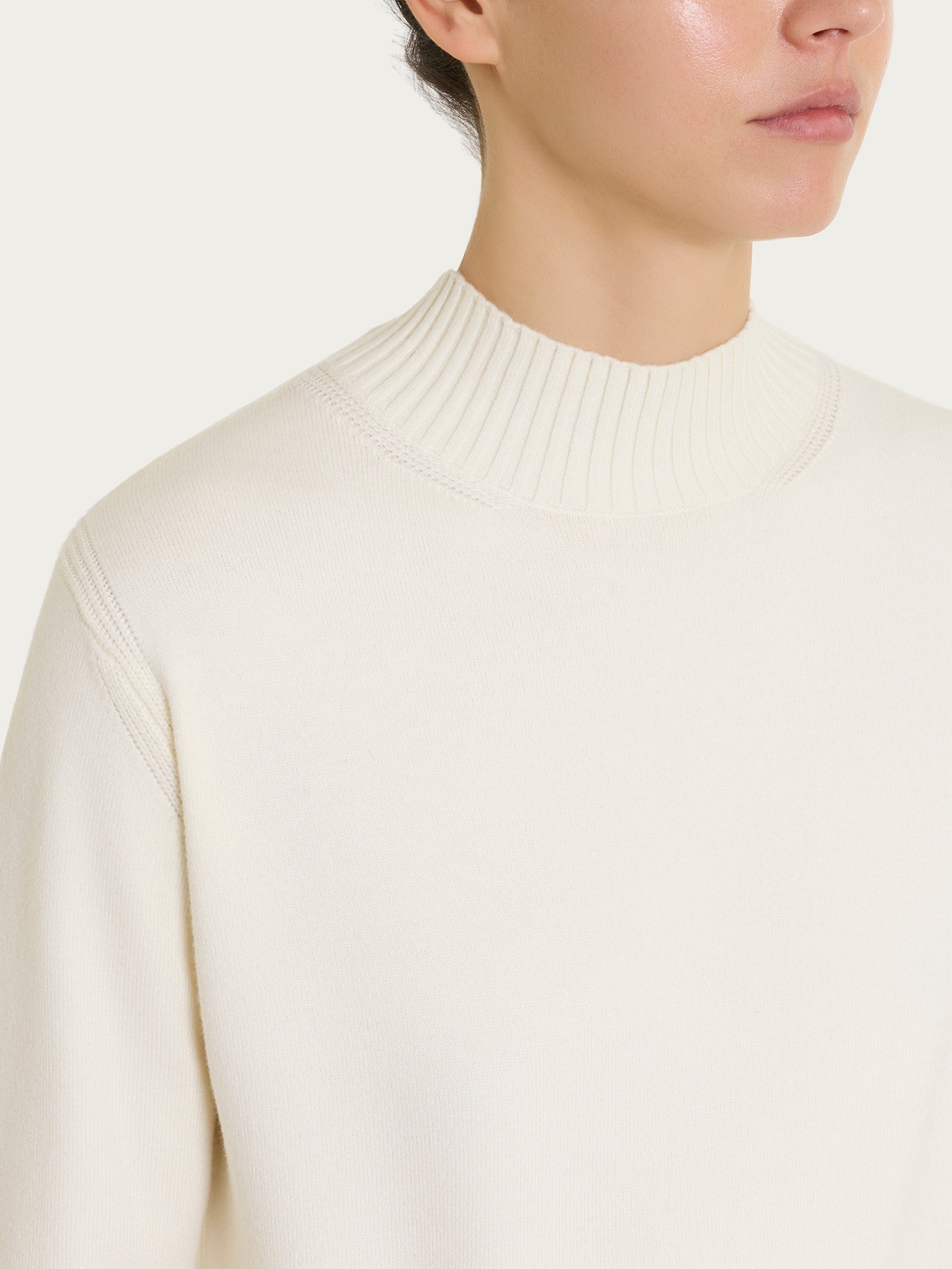 Ragno Soft Wool Lupetto Manica Lunga Avorio maglia boxy