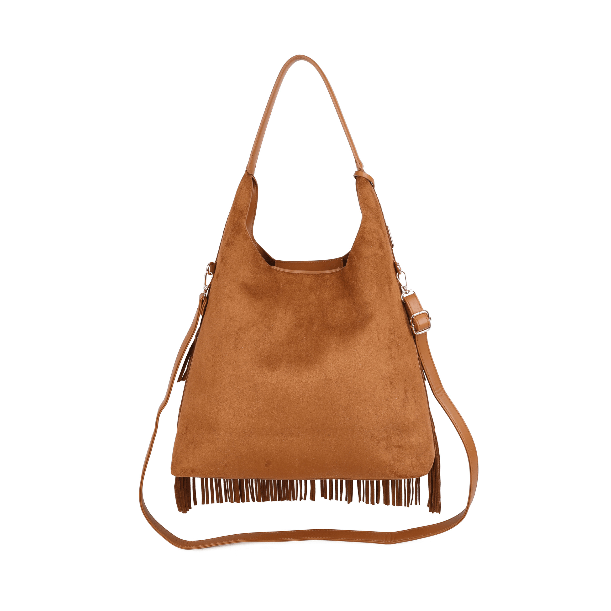 Maria Grazia Severi JL448 Borsa Hobo Scamosciata con Frange