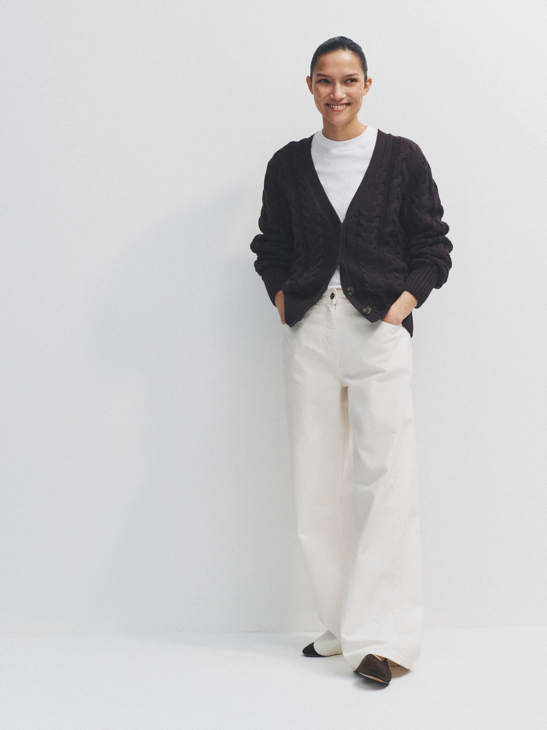 Geo Next The Set cardigan trecce scollo V 2 pezzi donna