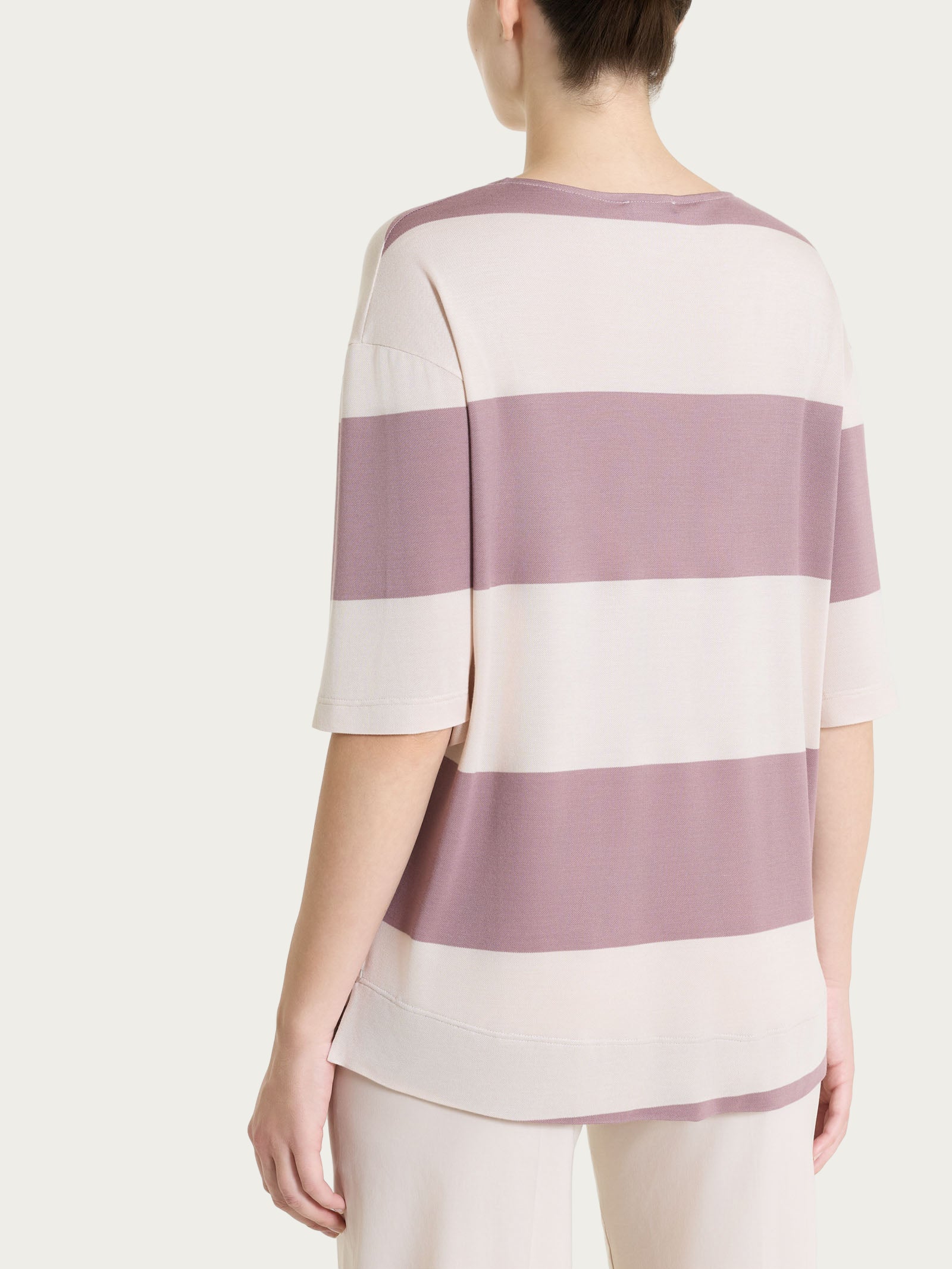 Ragno Summer Light Maglietta Girocollo Righe Twilight Mauve viscosa