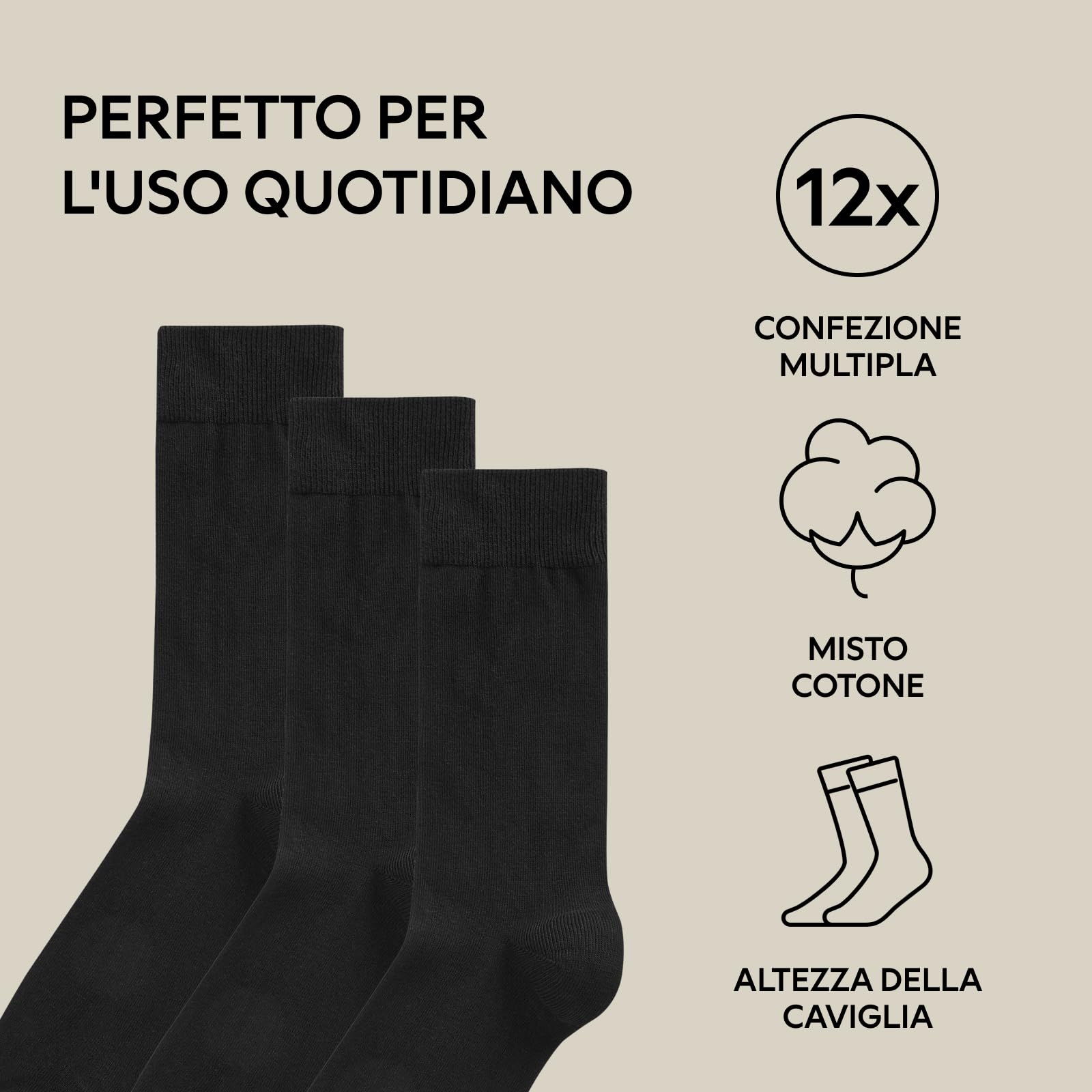 Next calzini uomo cotone caviglia neri