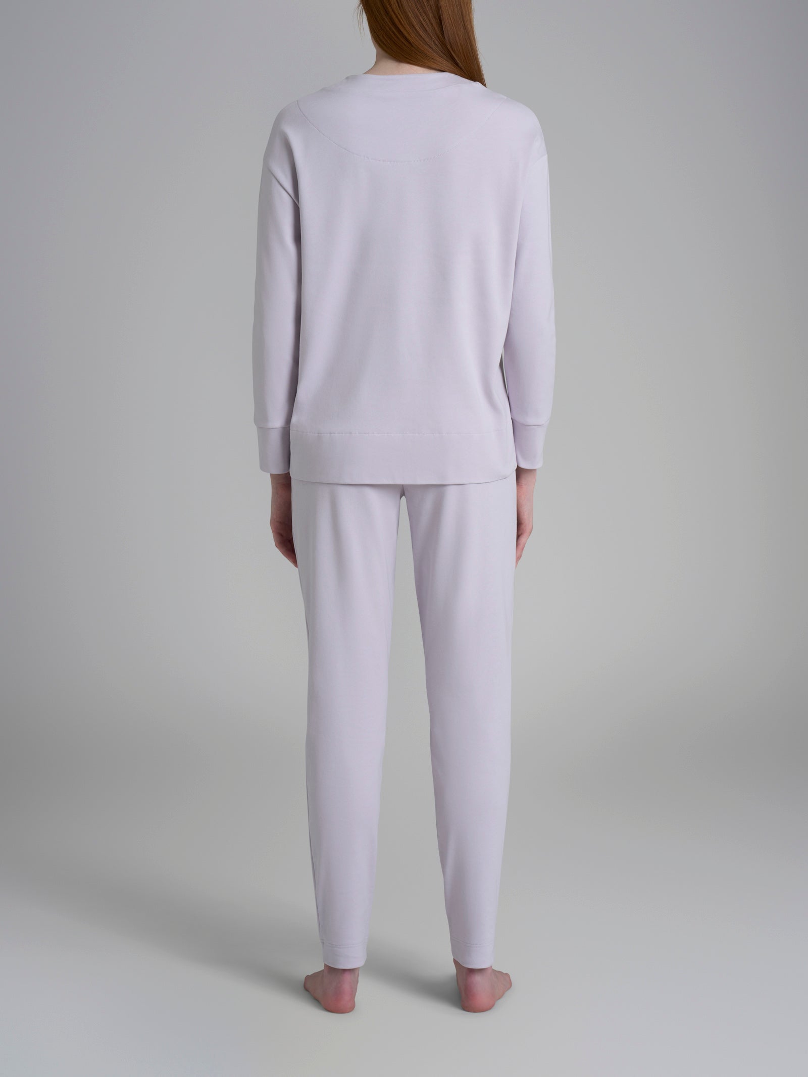 Ragno Interlock Pigiama Lungo Girocollo Lavender Blue Cotone