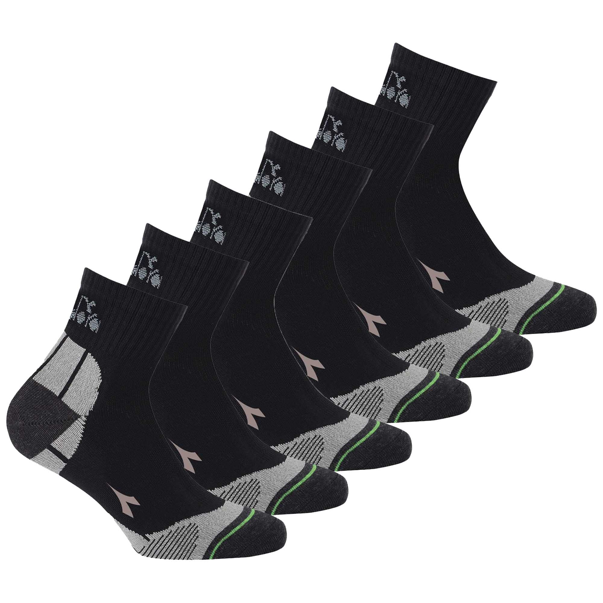 Diadora calzini sportivi quarter neri 6 paia