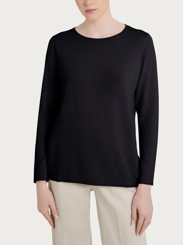Ragno Summertime maglia girocollo Nero manica lunga leggera