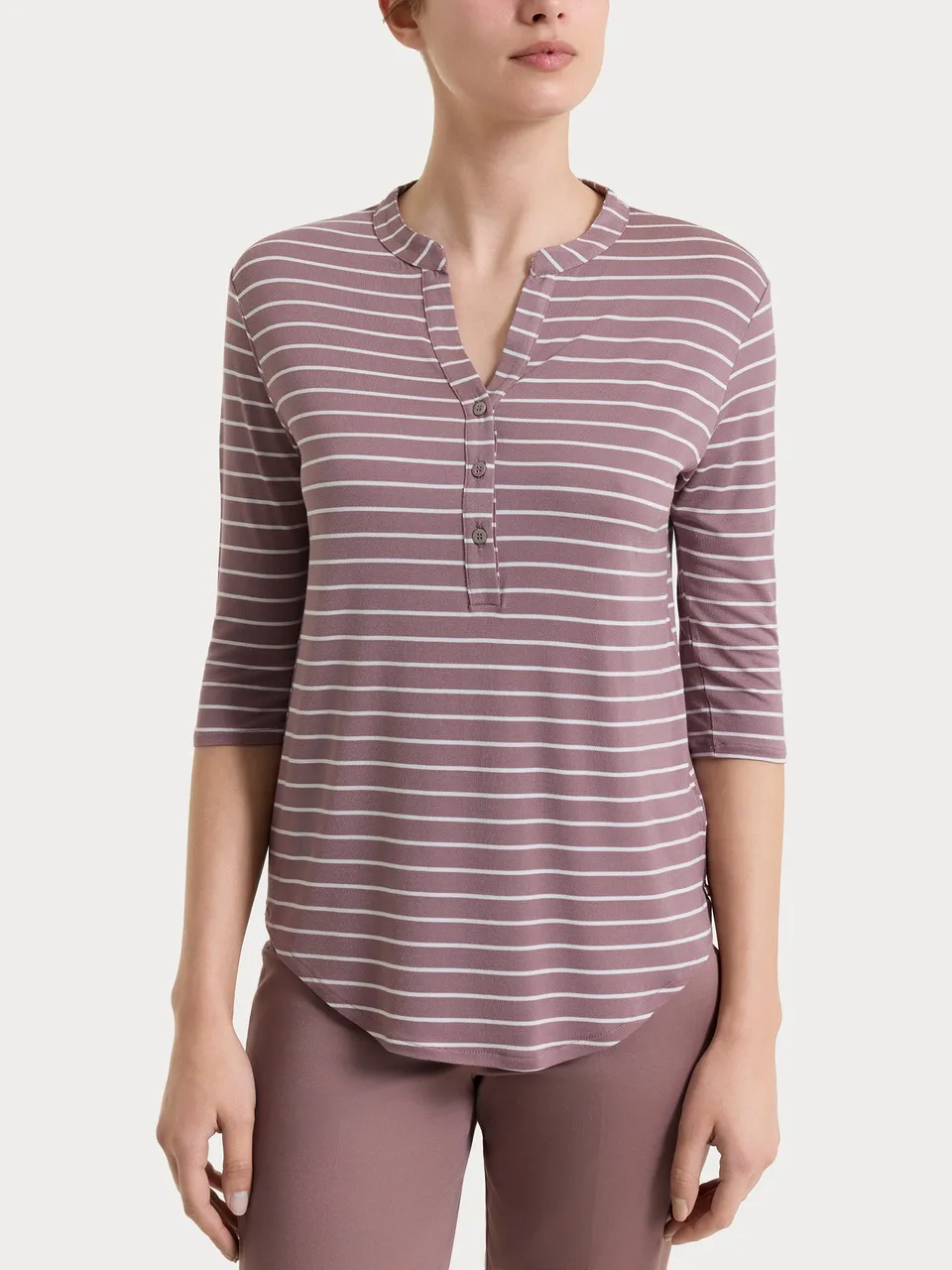 Ragno Summer Light Maglietta Righe Serafino Twilight Viscosa