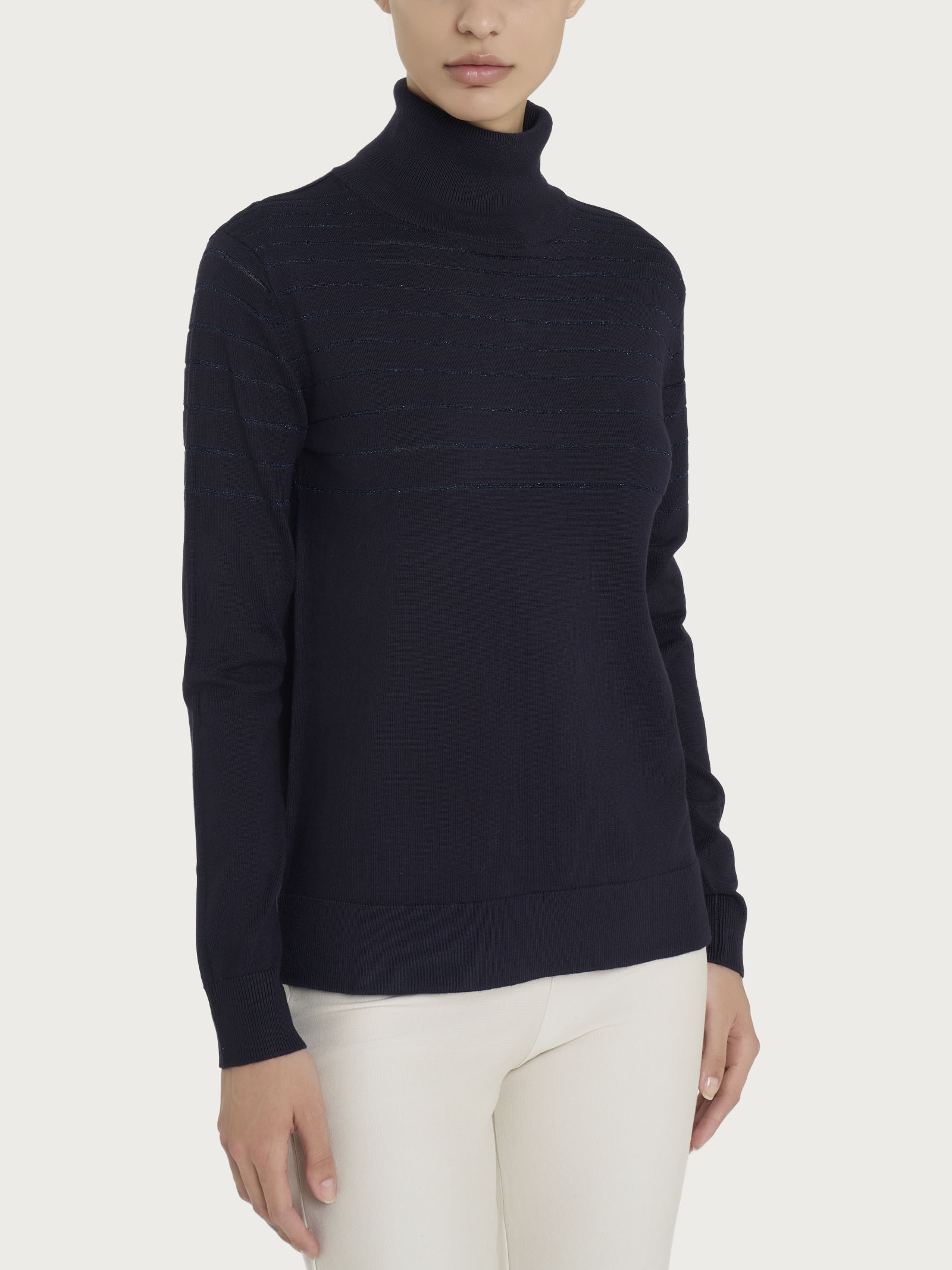 Ragno Four Seasons Dolcevita Righe Lurex Blu