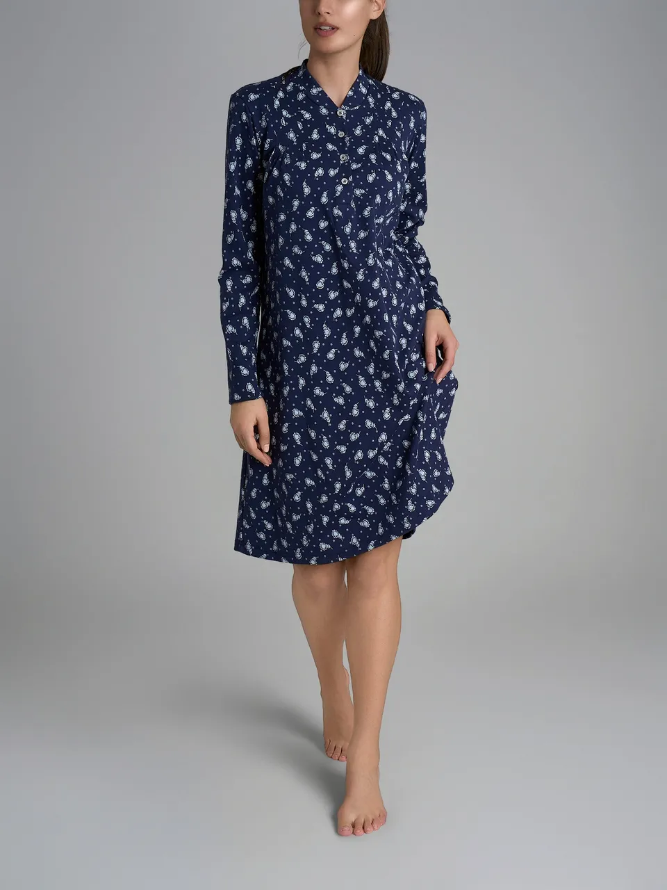 Ragno Sweet Emotion camicia da notte corta cotone blu fiori