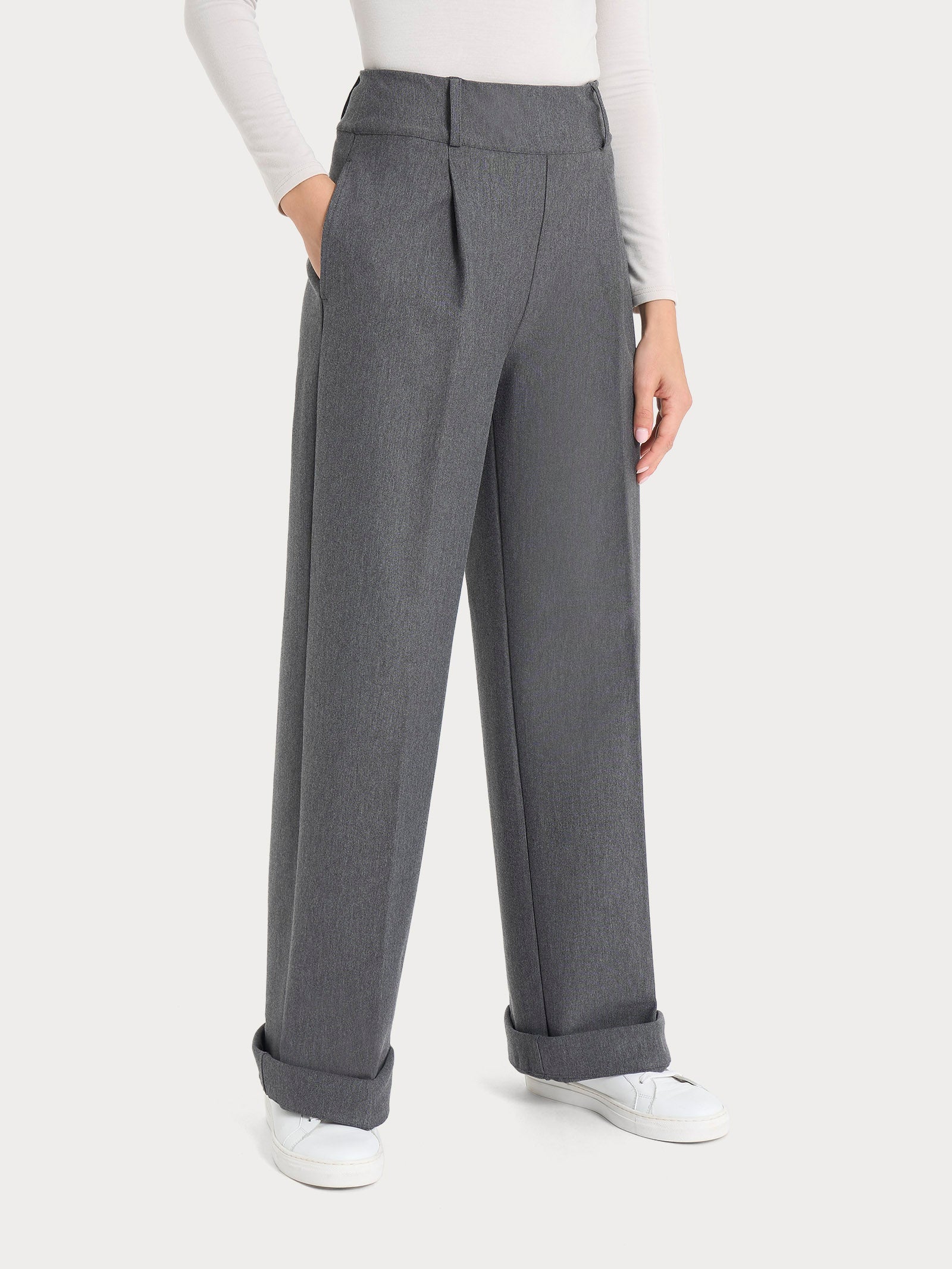 Ragno Compact The Wide Leg pantalone ampio ardesia viscosa