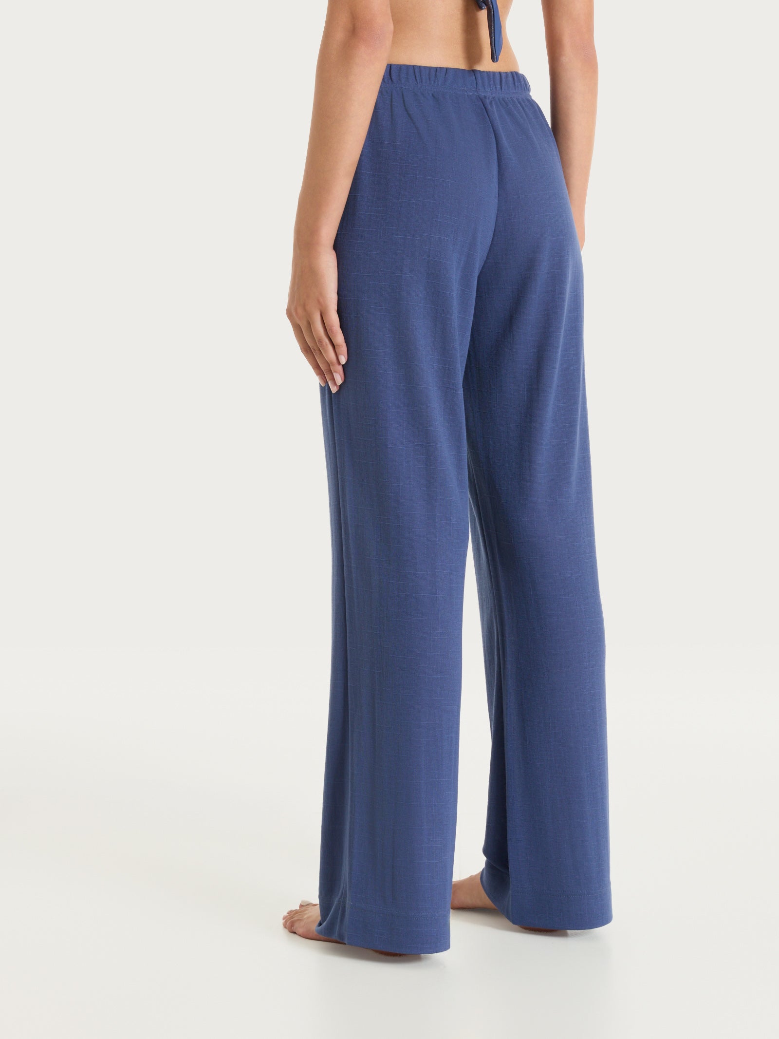Ragno Summer Slub pantalone ampio Oceana viscosa