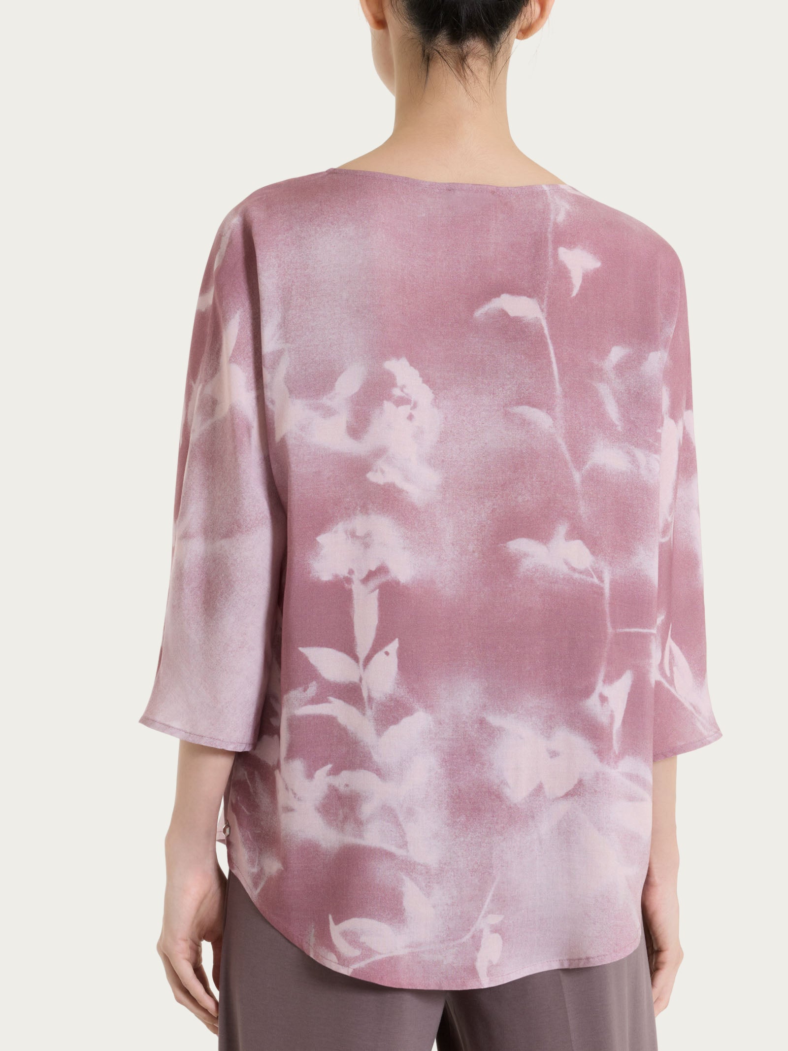Ragno EcoSeta blusa manica 3/4 fantasia rosa