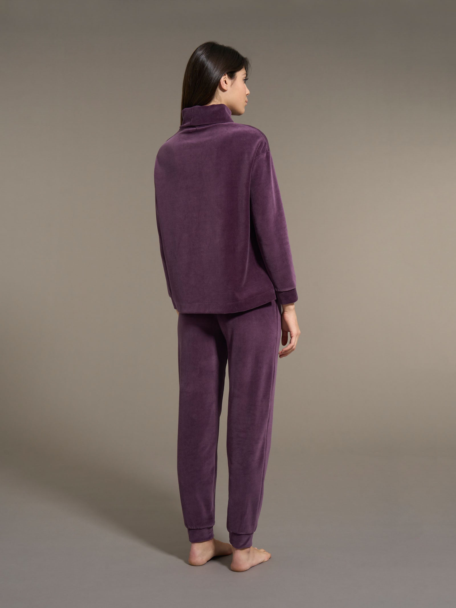 Ragno tuta pigiama donna ciniglia viola Plum Perfect