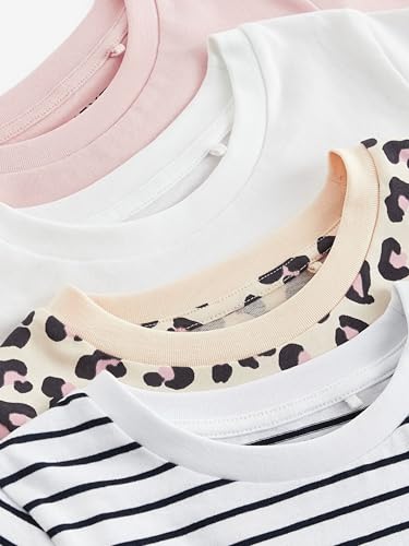 Next 4 t-shirt bambina rosa fantasia cotone