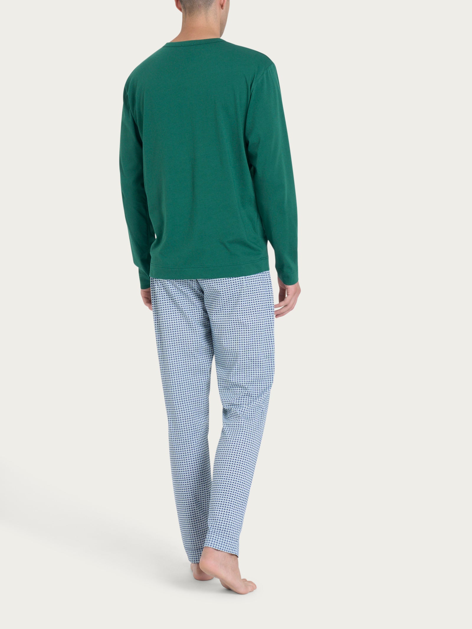 Ragno Jersey di Cotone pigiama lungo posy green girocollo
