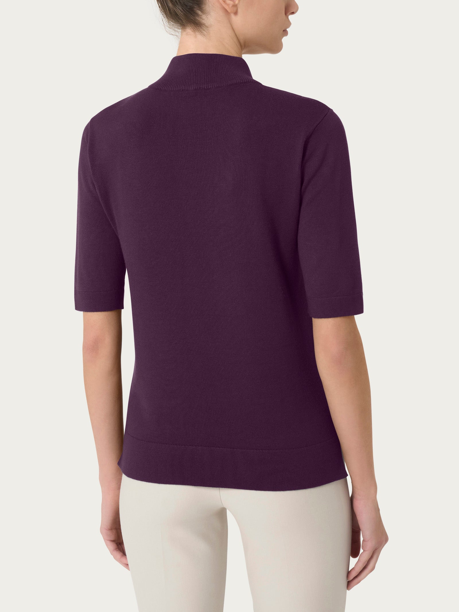 Ragno Four Seasons Lupetto Maglia Donna Plum Perfect manica corta