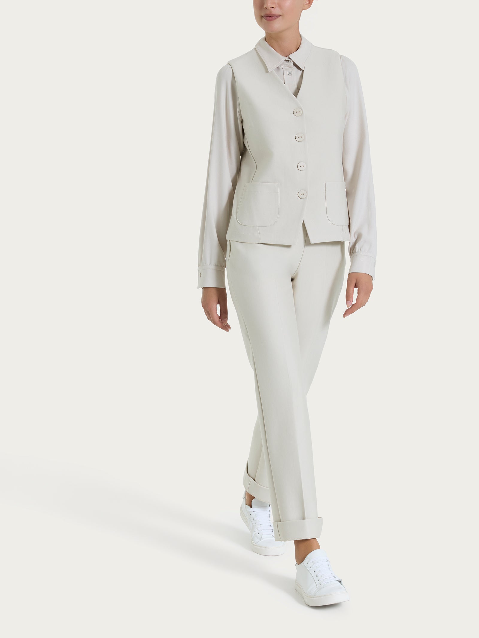 Ragno Gem Compact Gilet 4 bottoni Champignon viscosa