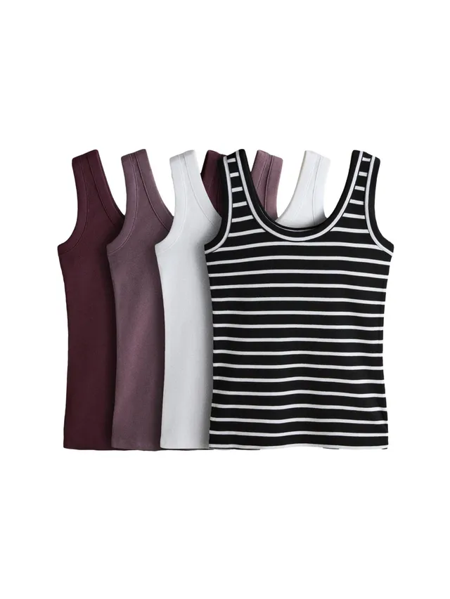 Geo Next The Set canotta donna 4pz coste scollo rotondo