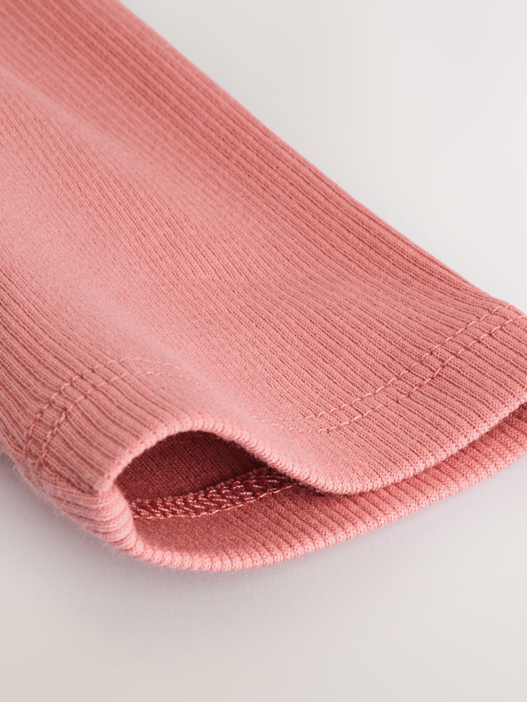 Next 3 top bambina coste maniche lunghe 3 anni nero rosa