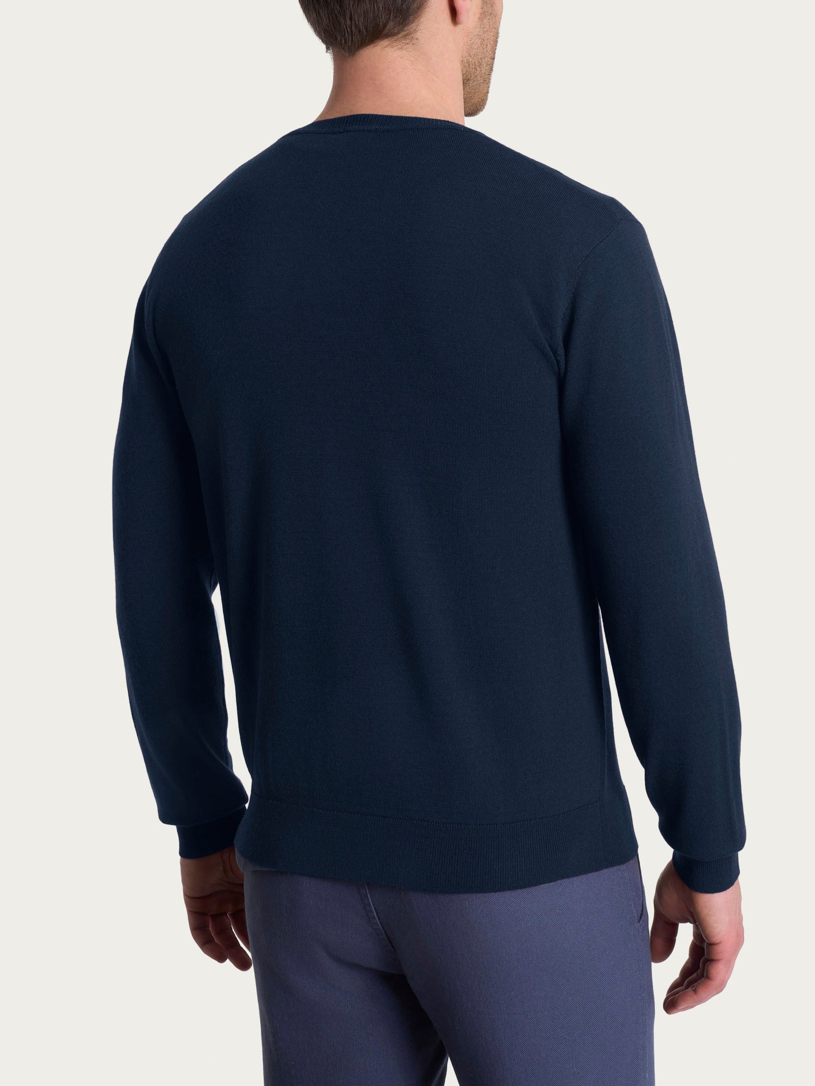 Ragno Merino Soft pull scollo V lana uomo bleu