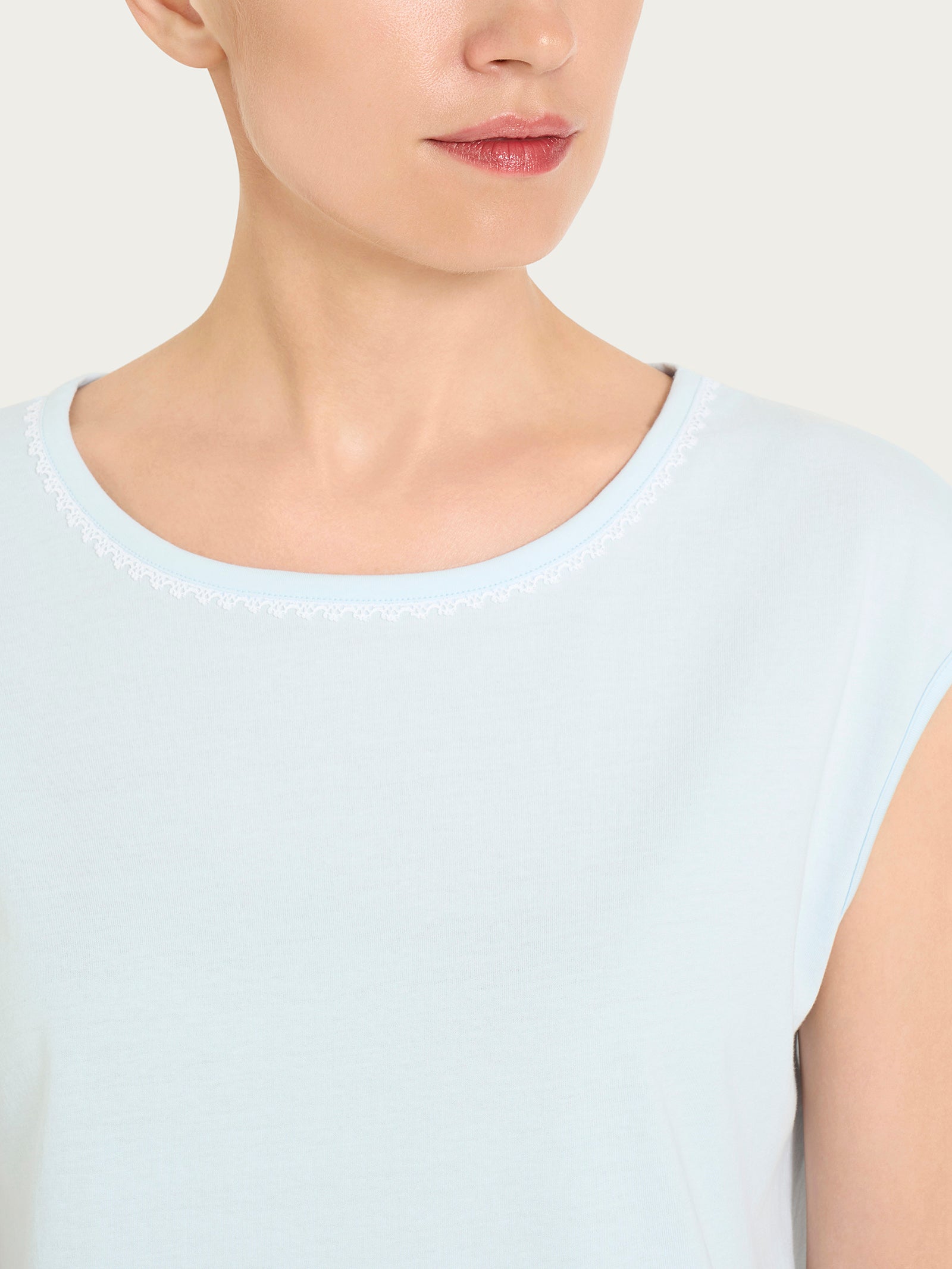 Ragno Country Air pigiama corto jersey cotone azzurro