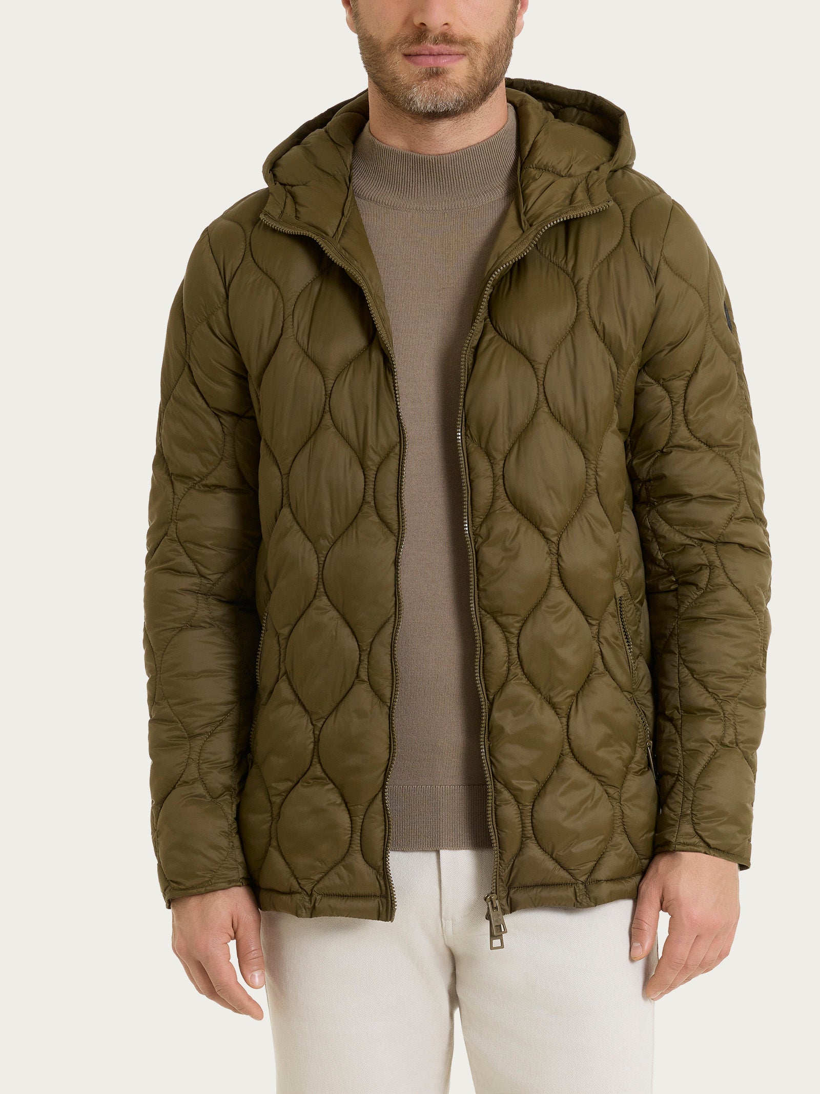 Ragno Onion Quilt piumino cappuccio uomo Dark Olive