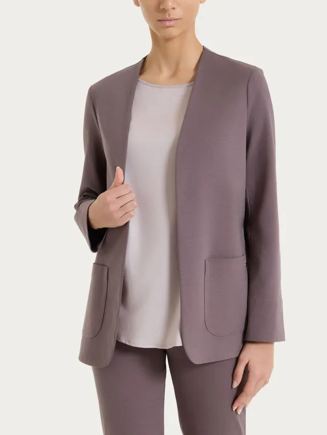 Ragno Compact Light Plum Truffle blazer senza revers