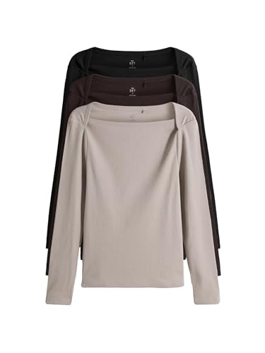 Geo Next The Set Top Maniche Lunghe Collo Busta Donna x3