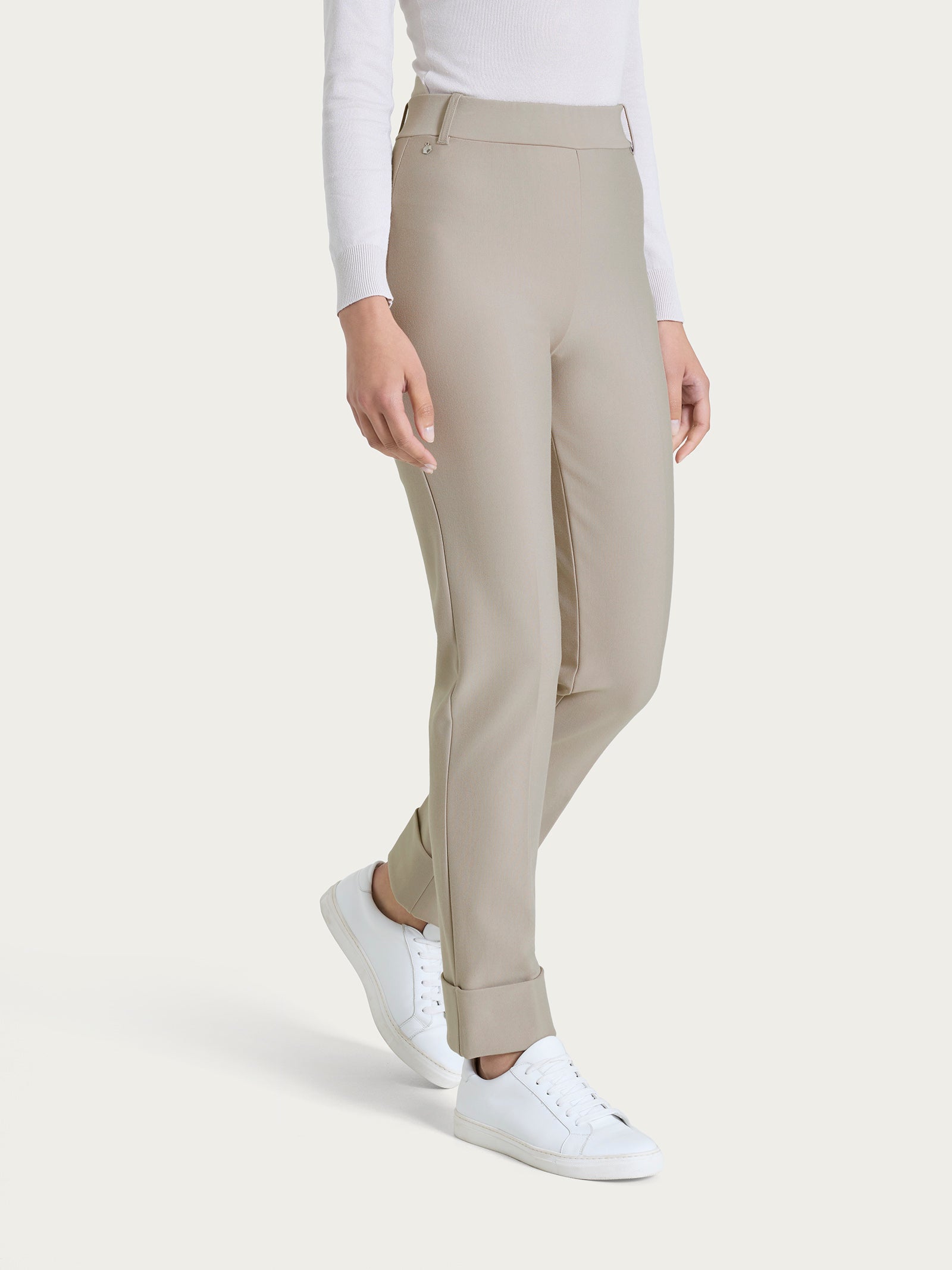 Ragno Compact The Straight Leg Pantalone Donna Grigio String Slim