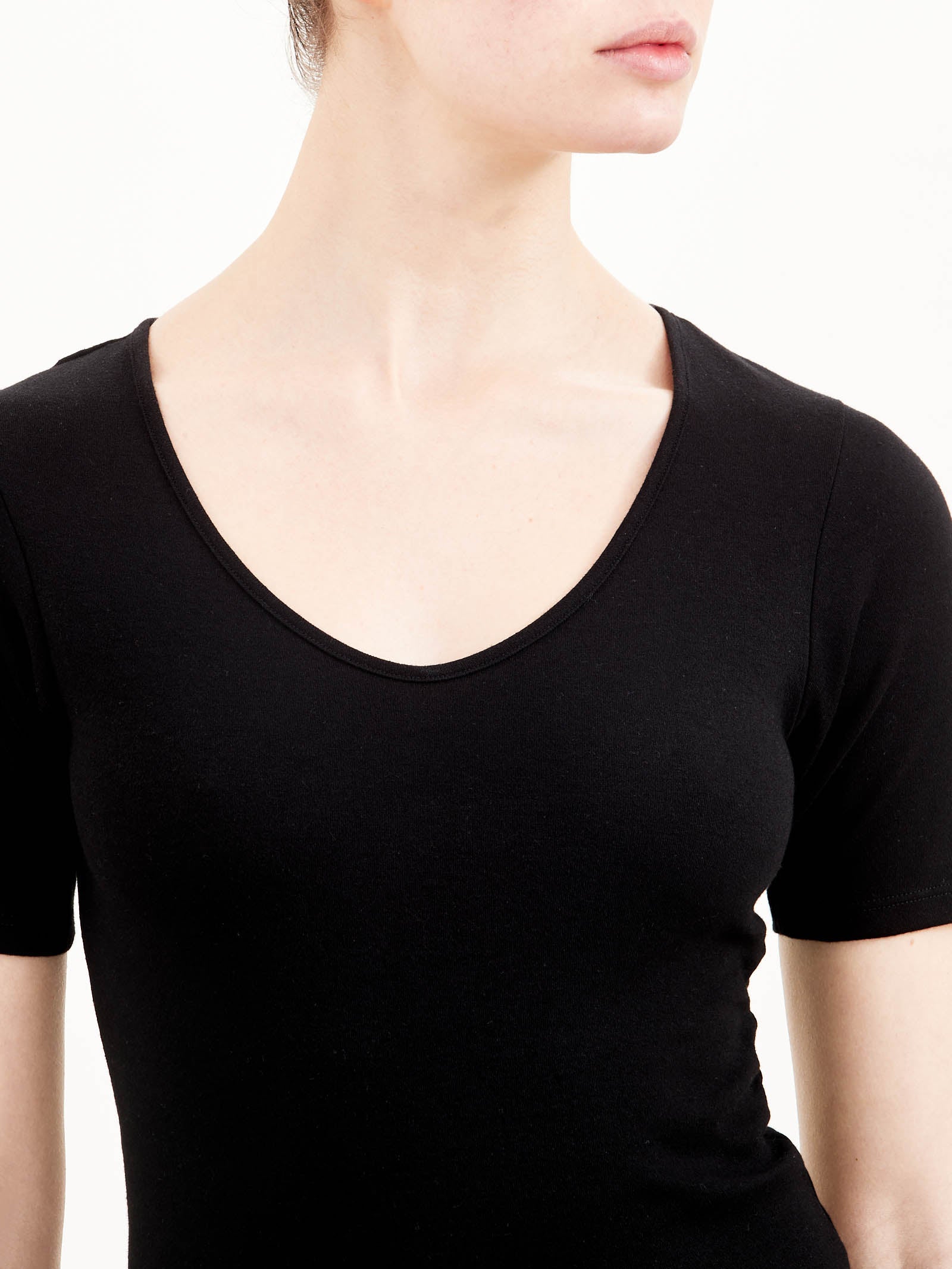 Ragno Caldo Cotone Maglietta Nero scollo a V