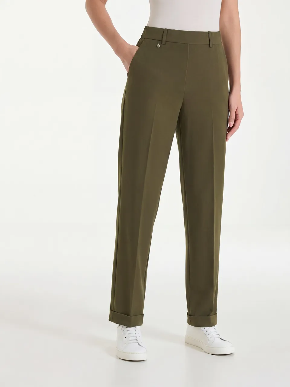 Ragno Super Fresh Pantalone a Carota Dark Olive in Cotone