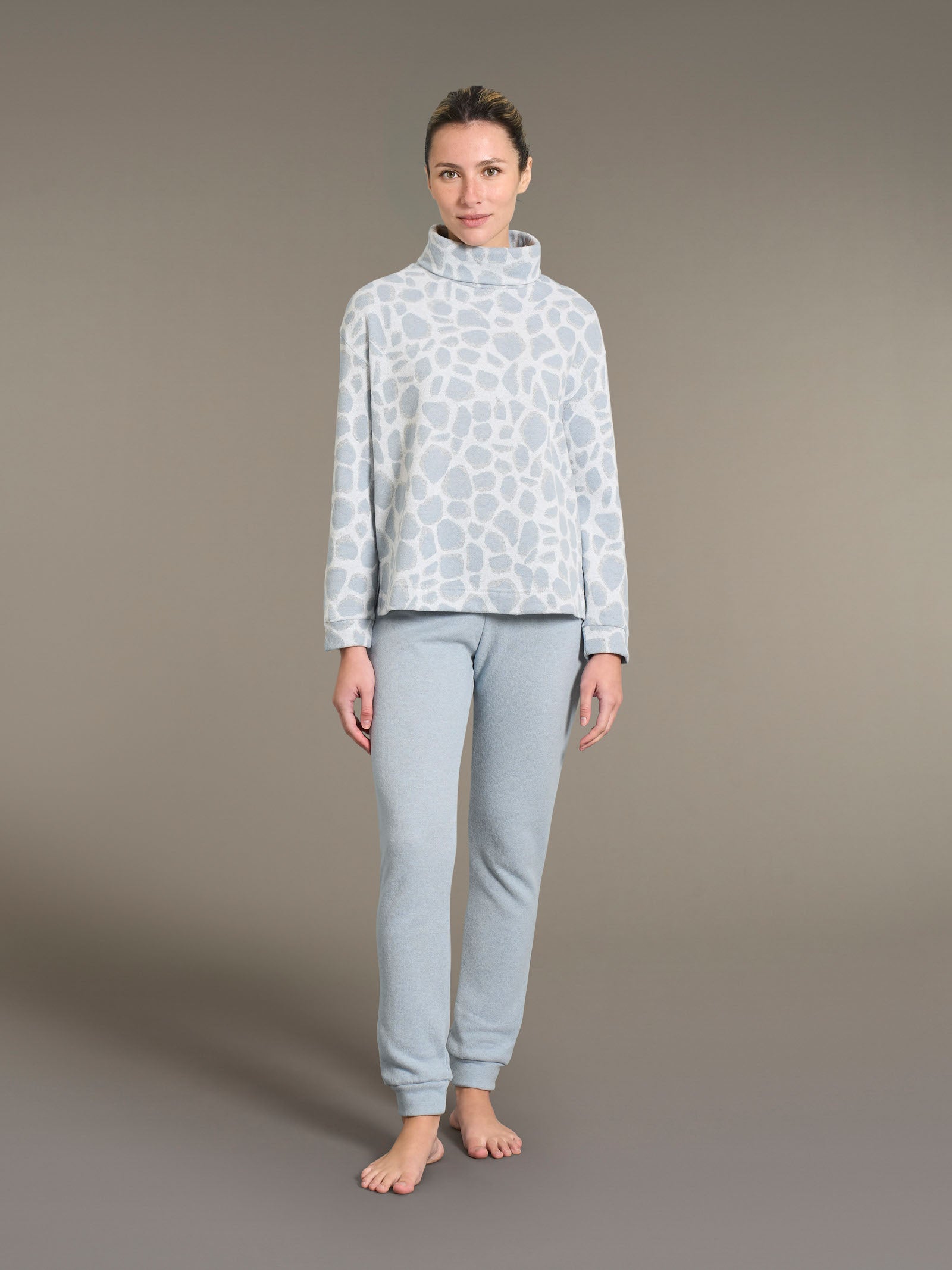 Ragno Sweet Emotion Pigiama Lungo Ciambella Nebbia animalier pile