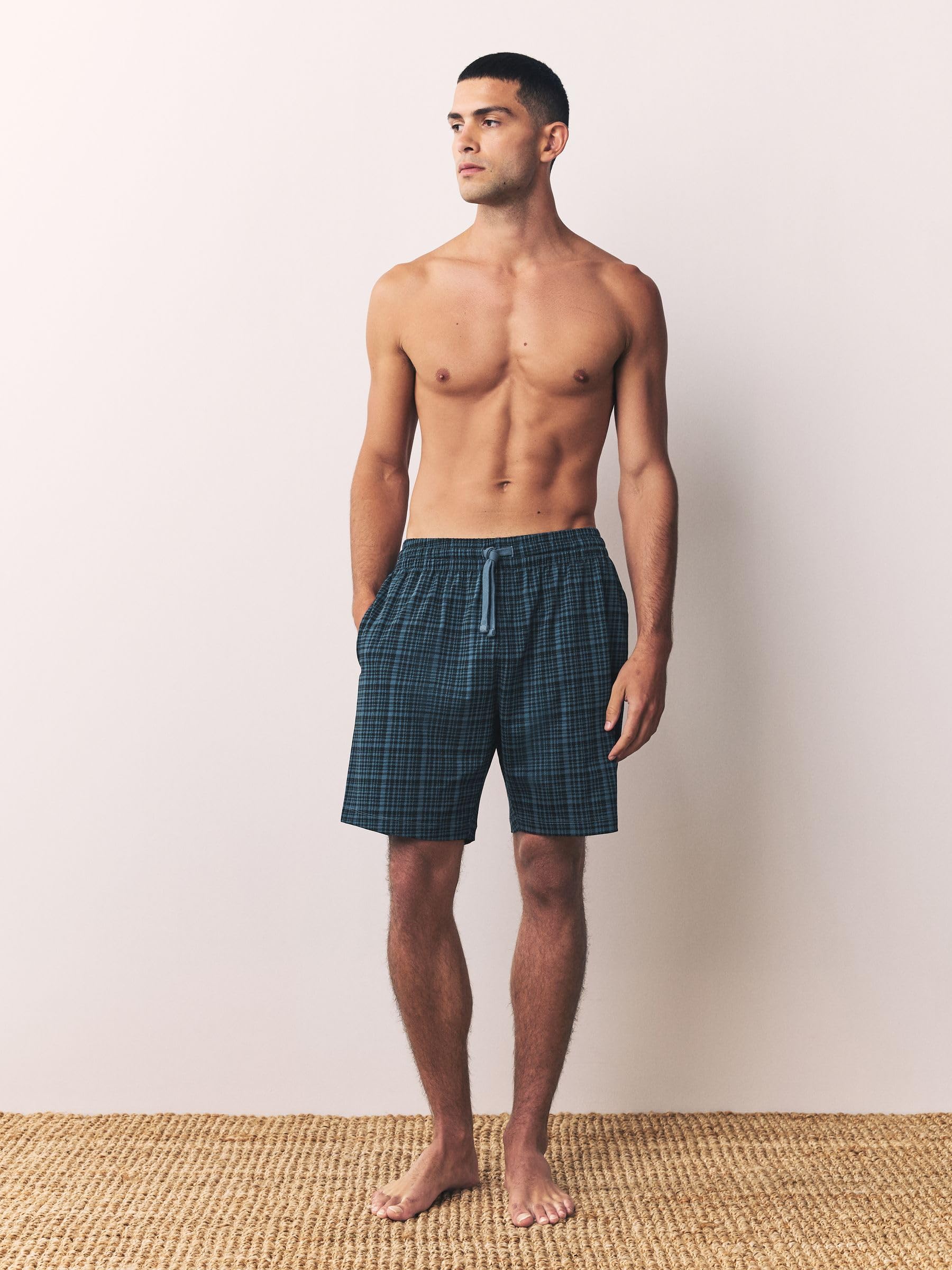Next Set 2 Shorts Pigiama a Scacchi Jersey Uomo