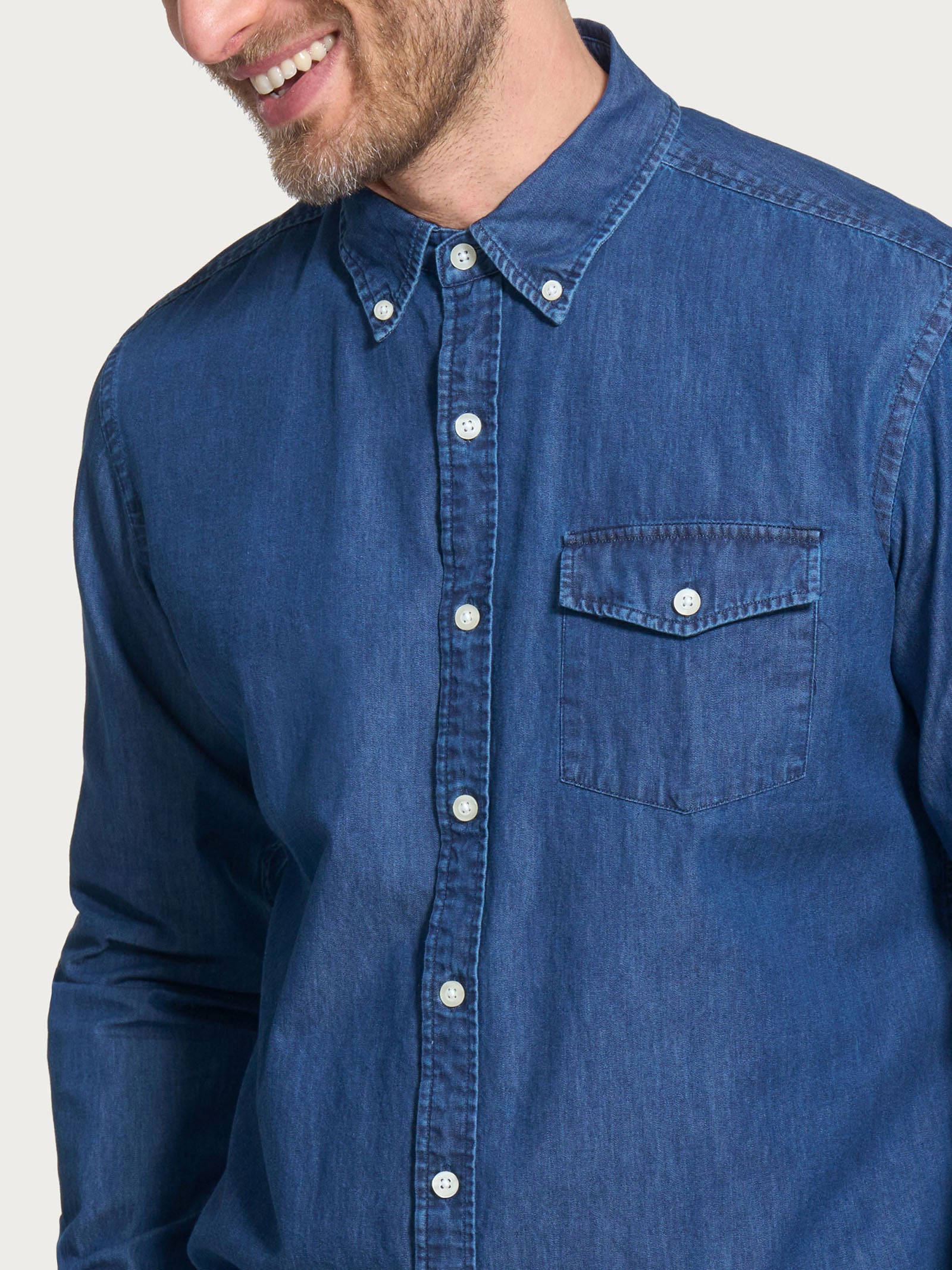 Ragno Super Denim Camicia Chambray camicia Denim cotone