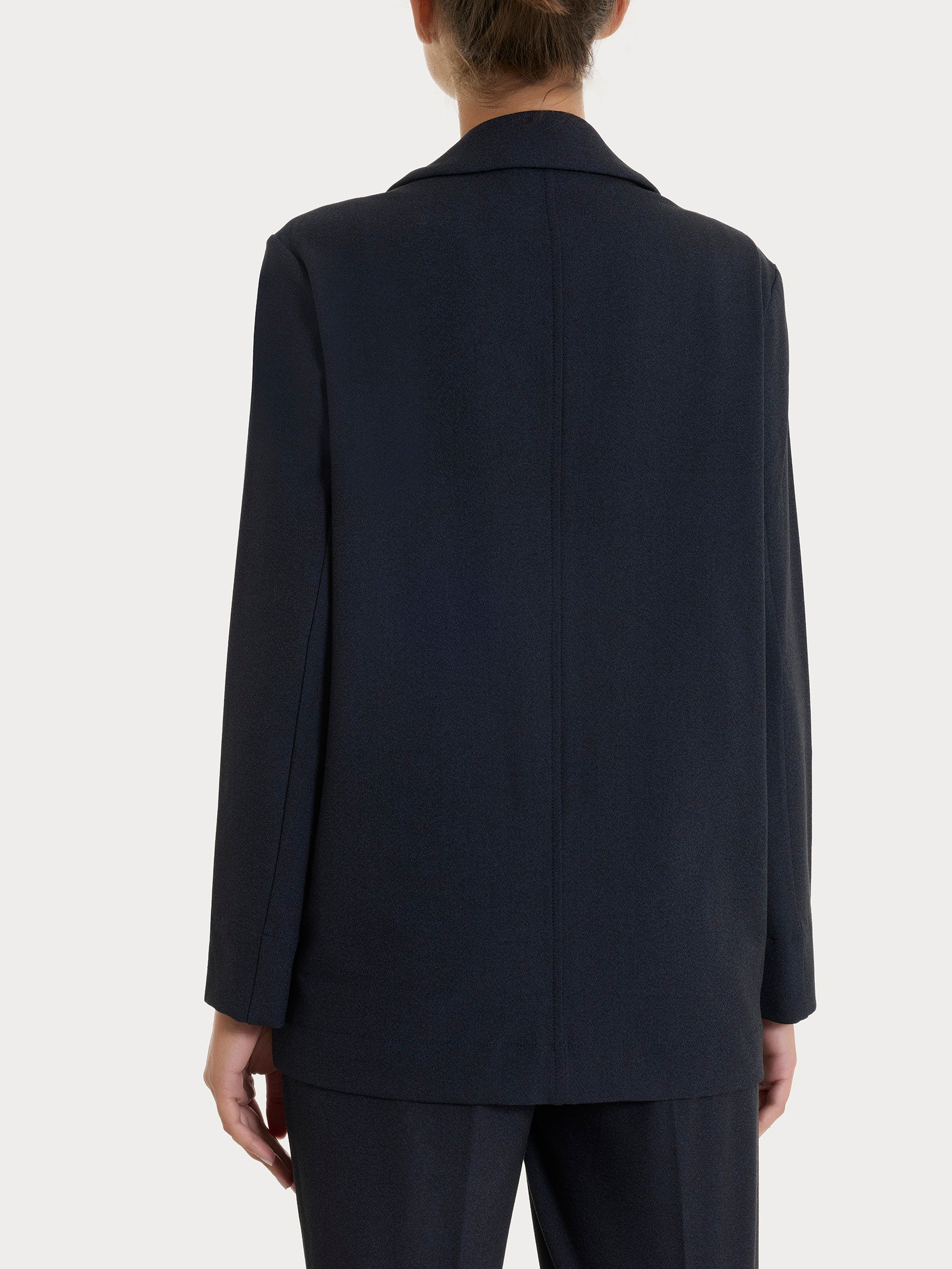 Ragno Compact blazer over Flannel Twill bleu mel.