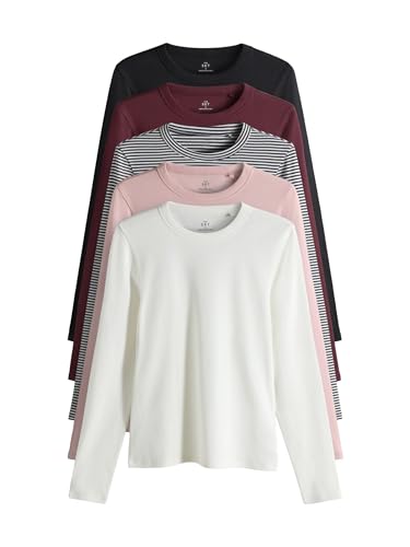 The Set Magliette Donna Girocollo Maniche Corte 5 Pezzi